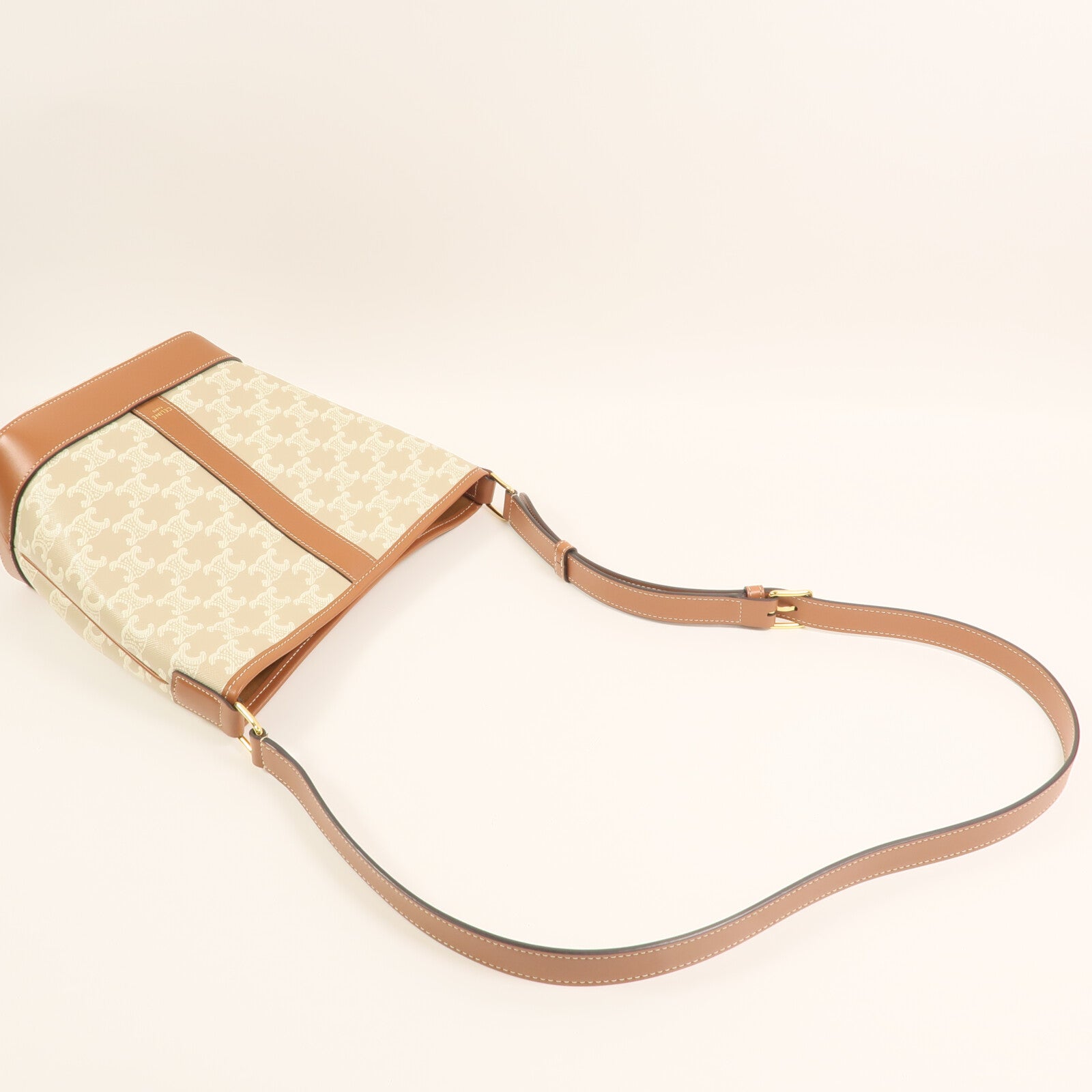 CELINE 塗層帆布Small Bucket金扣肩背袋