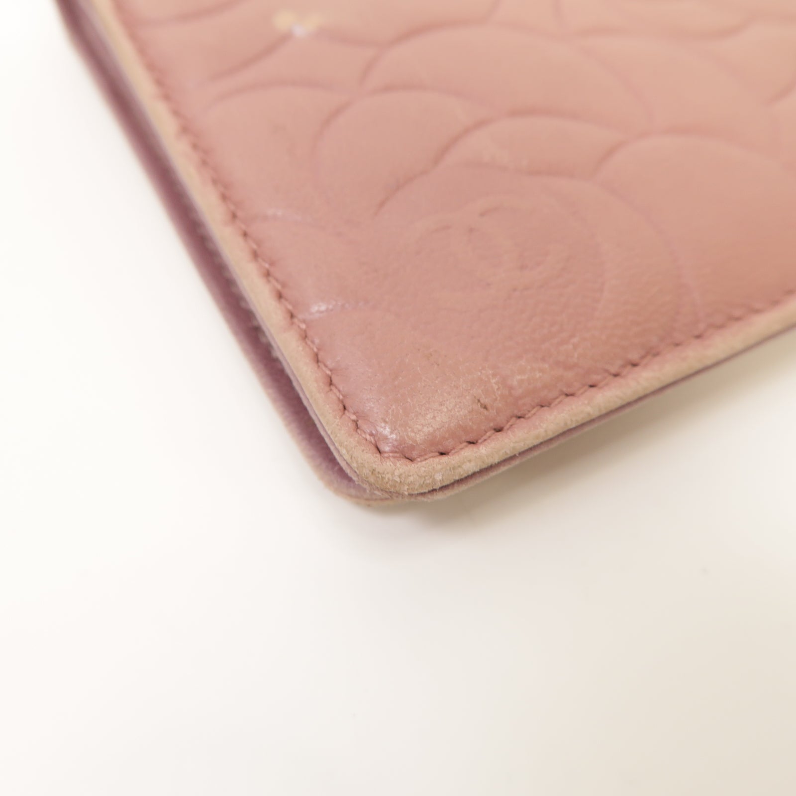 CHANEL 【激減優惠】羊皮皮革Long Wallet銀扣長錢包粉紅色