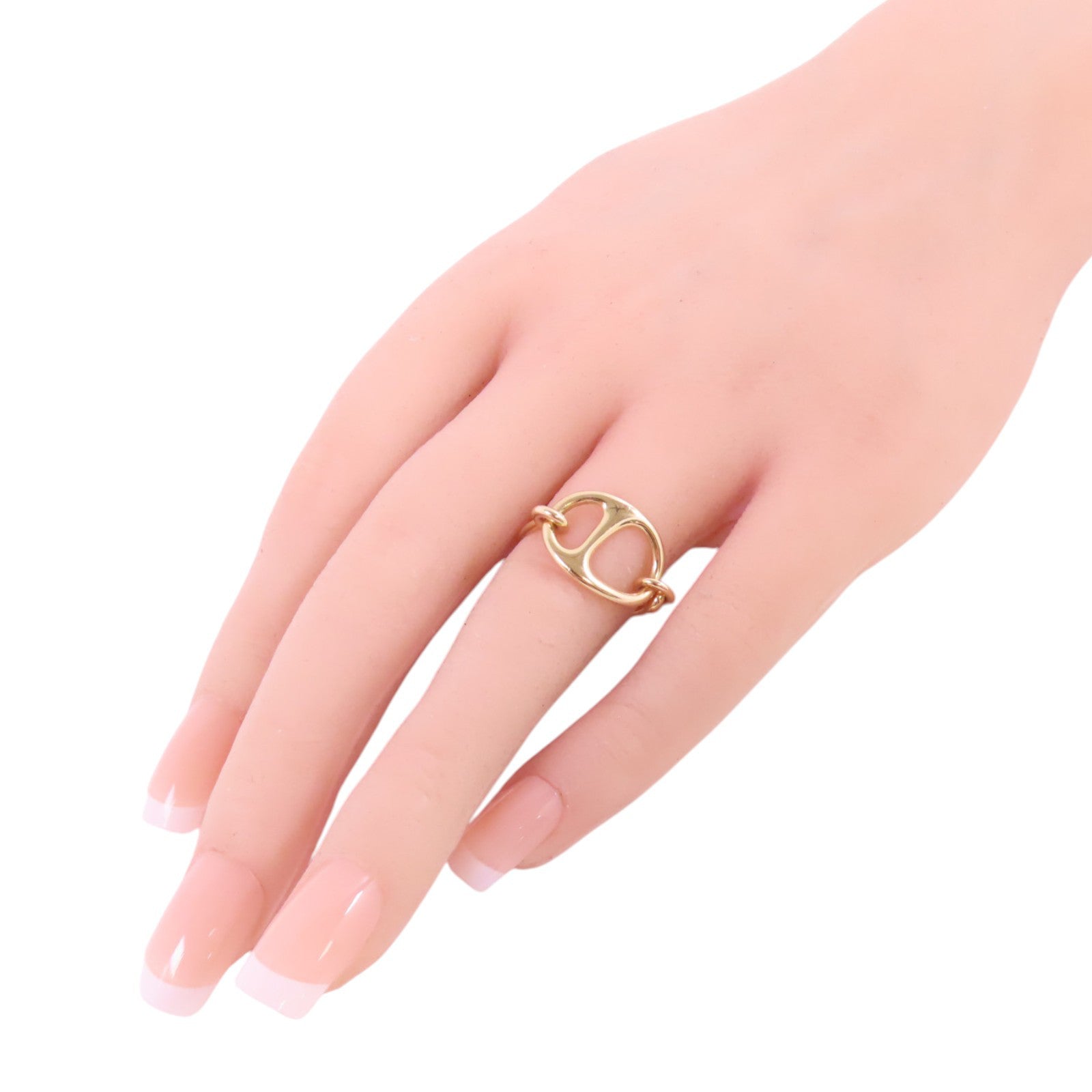 HERMES 18K玫瑰金Chaibe D'ancre Gold Ring戒指#52/US#5.75