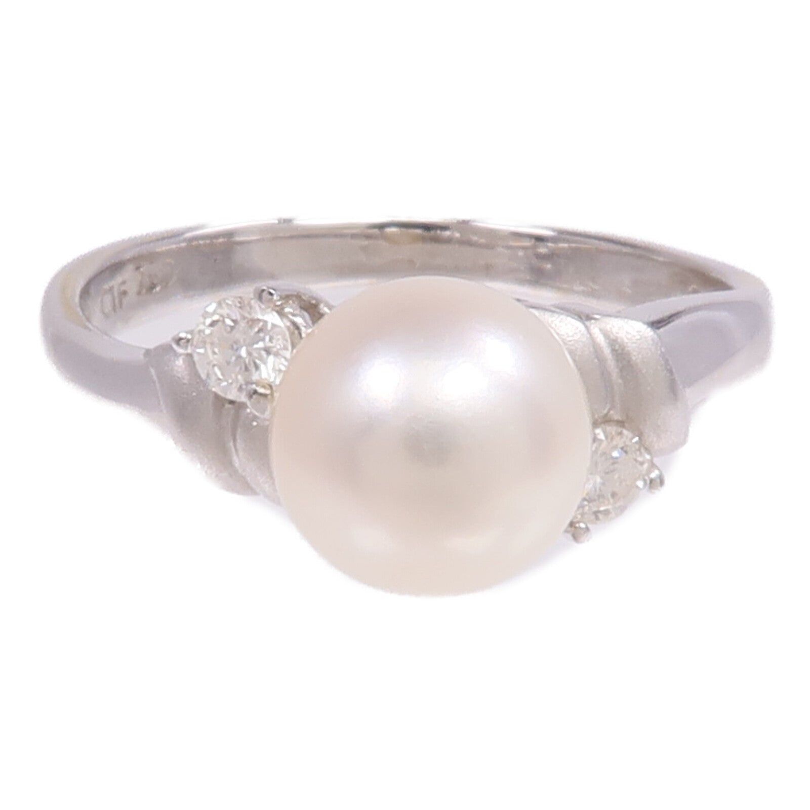 JEWELRY 【激減優惠】18K白金Pearl Diamond Ring珍珠/鑽石戒指US#4.75