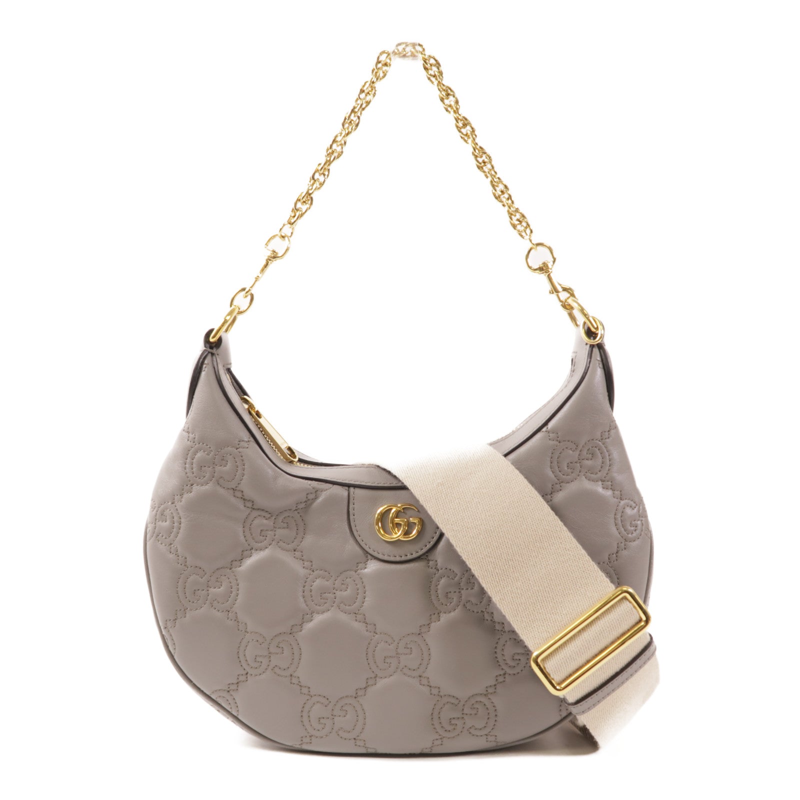 GUCCI 牛皮皮革GG Matelasse金扣鏈帶手挽肩背兩用袋