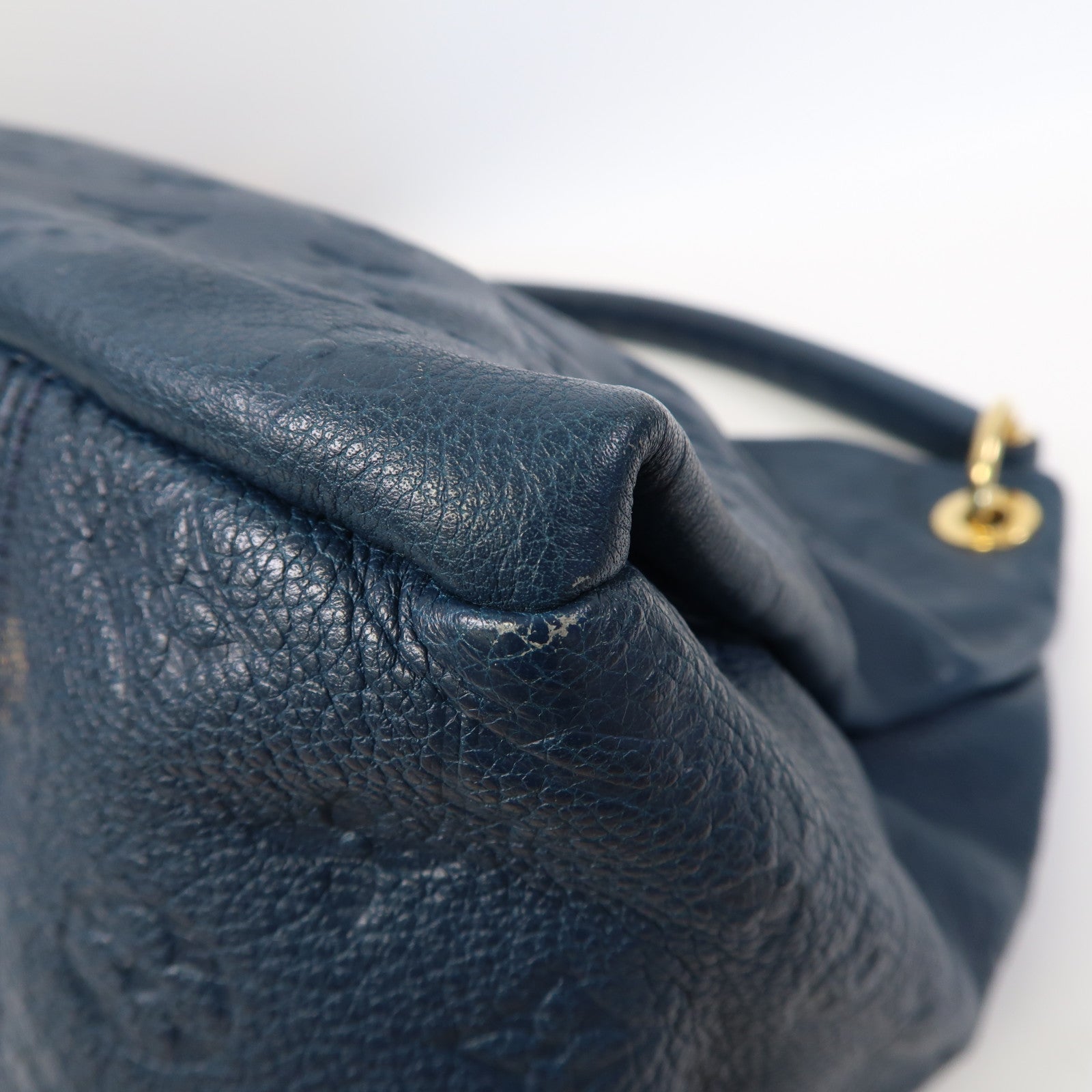 LOUIS VUITTON Monogram Empreinte Artsy MM金扣手挽袋藍色