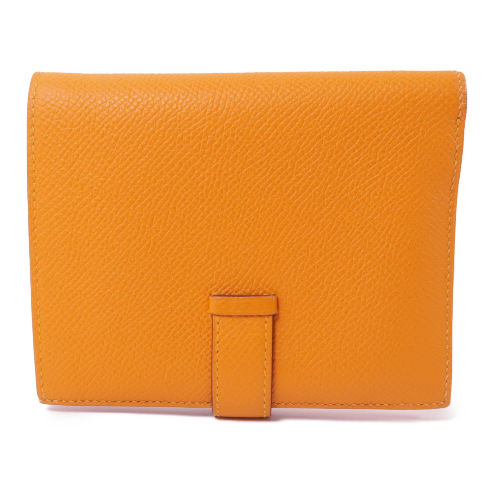 HERMES PHW Bearn Wallet Epsom Leather Orange
