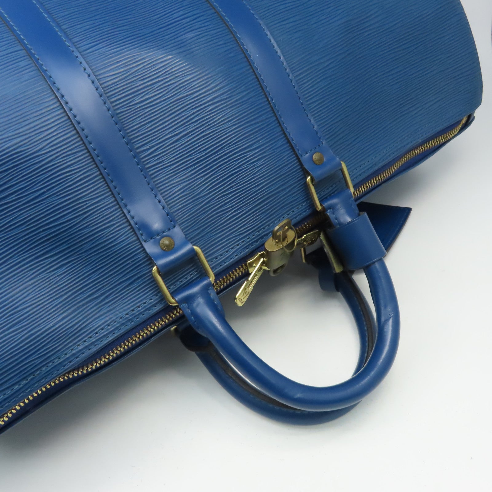 LOUIS VUITTON 【激減優惠】Epi Keepall 45金扣波士頓包藍色