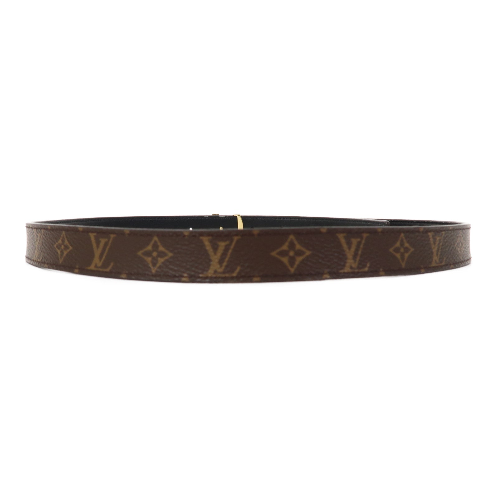 LOUIS VUITTON Monogram Belt 80cm金扣皮帶啡色