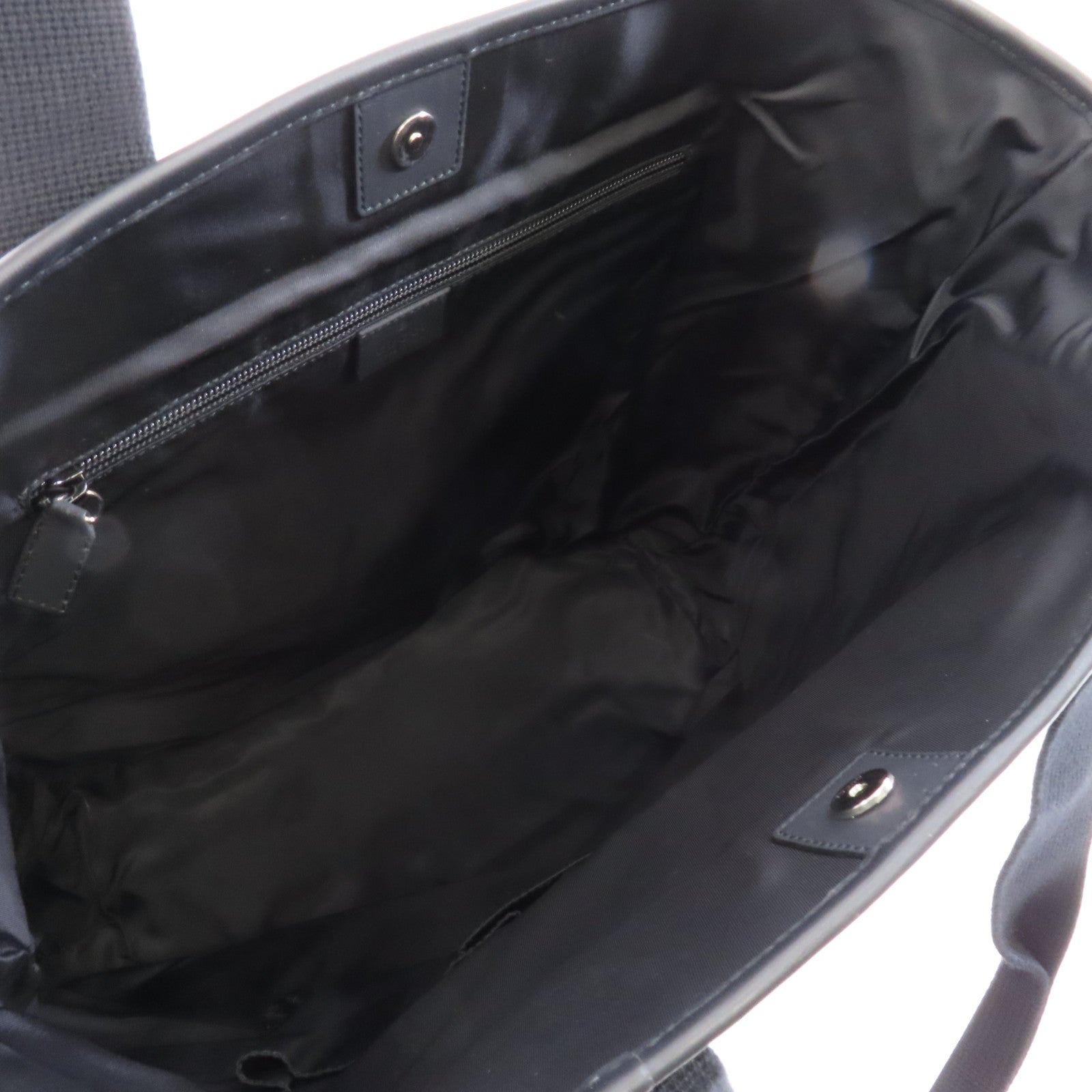 GUCCI 【激減優惠】牛皮皮革Shoulder Tote銀扣肩背袋/手挽袋黑色