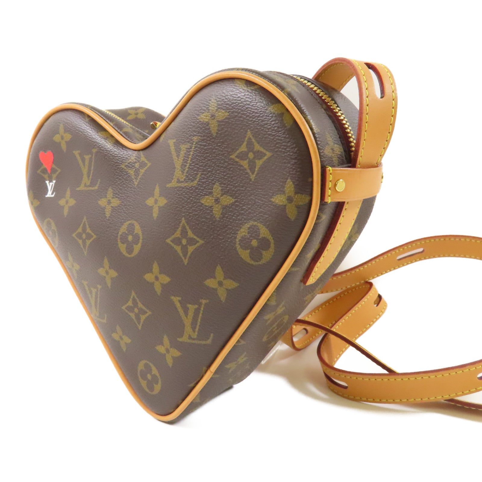 LOUIS VUITTON 【激減優惠】Monogram Game On Coeur金扣肩背袋棕色