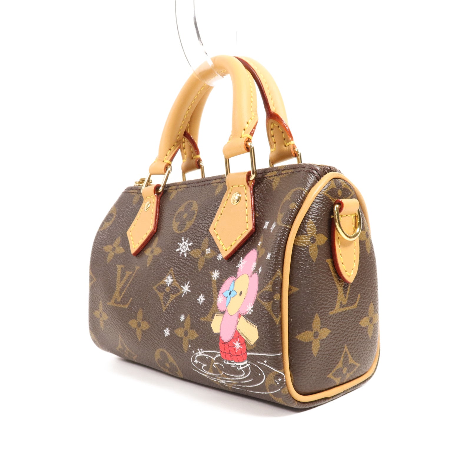 LOUIS VUITTON Monogram Vivienne Nano Speedy金扣手挽肩背兩用袋
