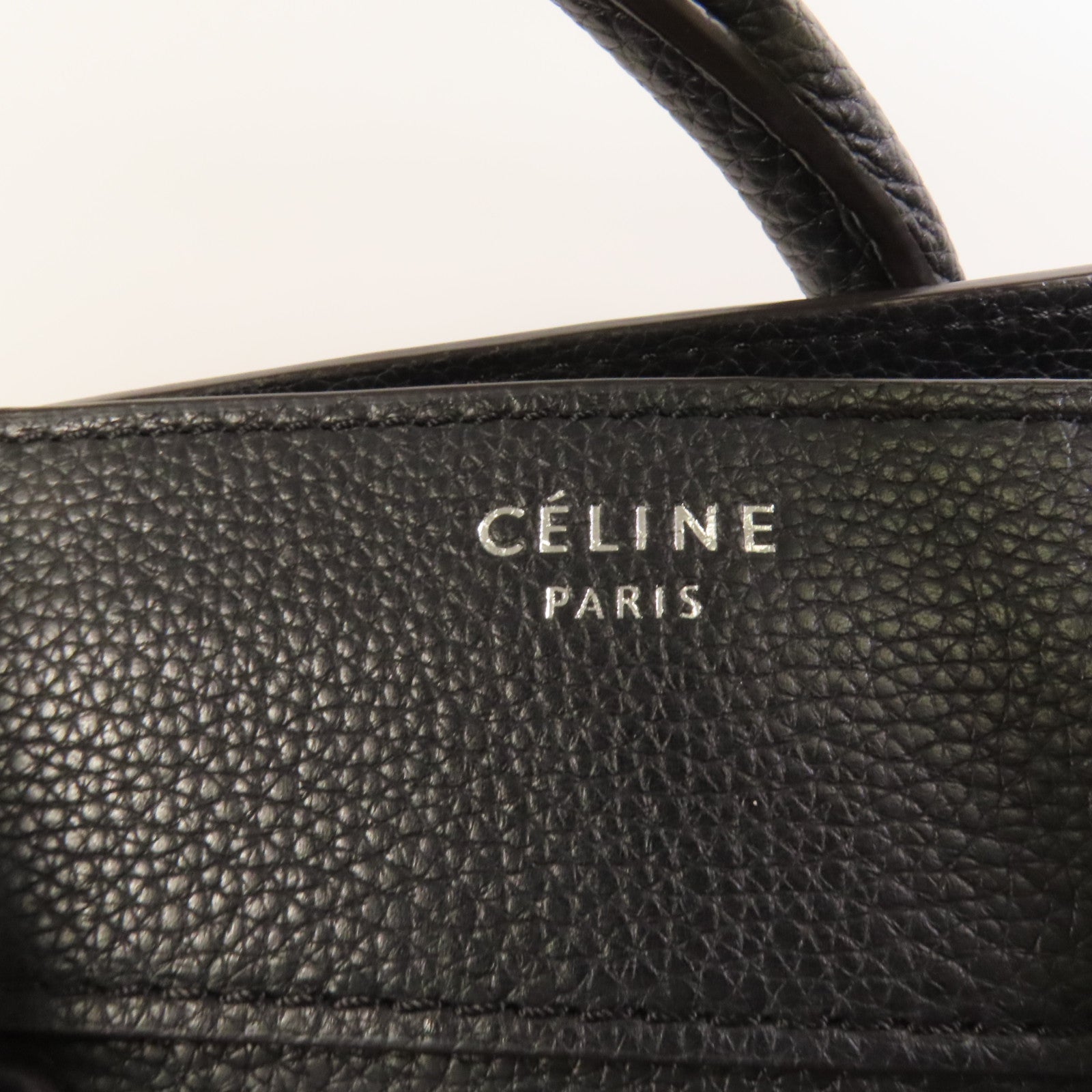CELINE 牛皮皮革Mini Luggage銀扣手挽袋