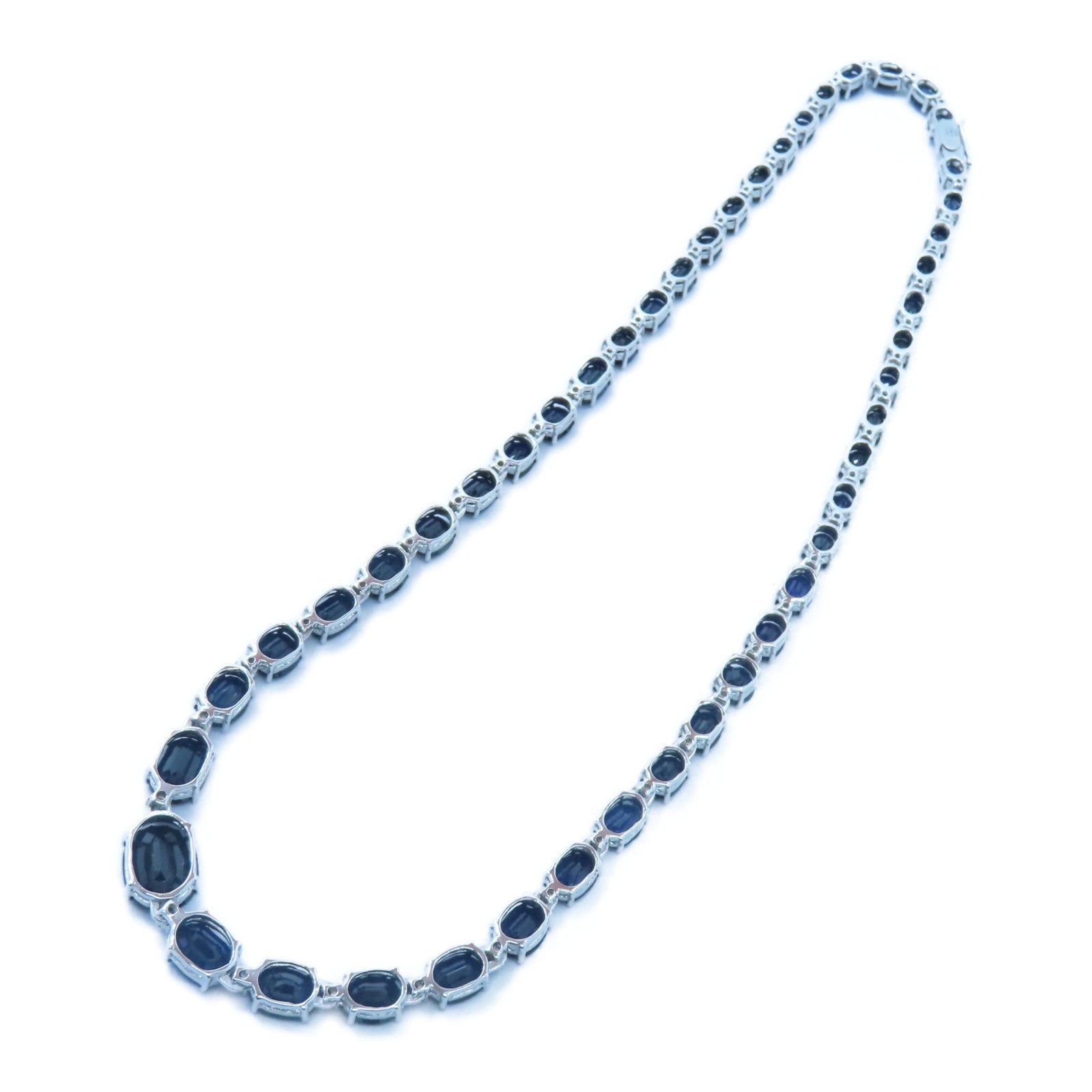 JEWELRY 18K白金Sapphire Diamond Necklace 45.15ct藍寶石/0.84ct鑚石項鍊