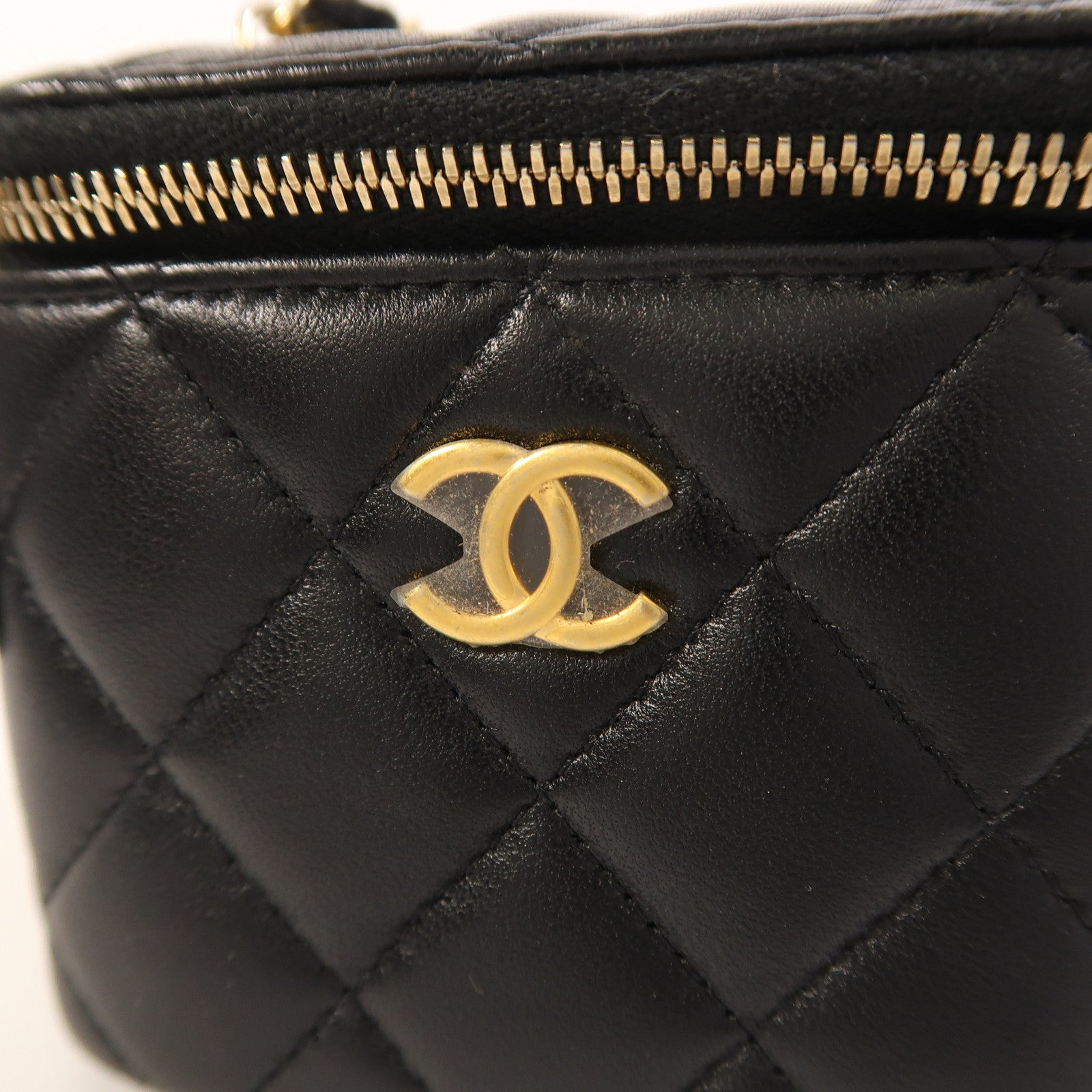CHANEL 羊皮皮革Mini Vanity金扣鏈帶肩背袋