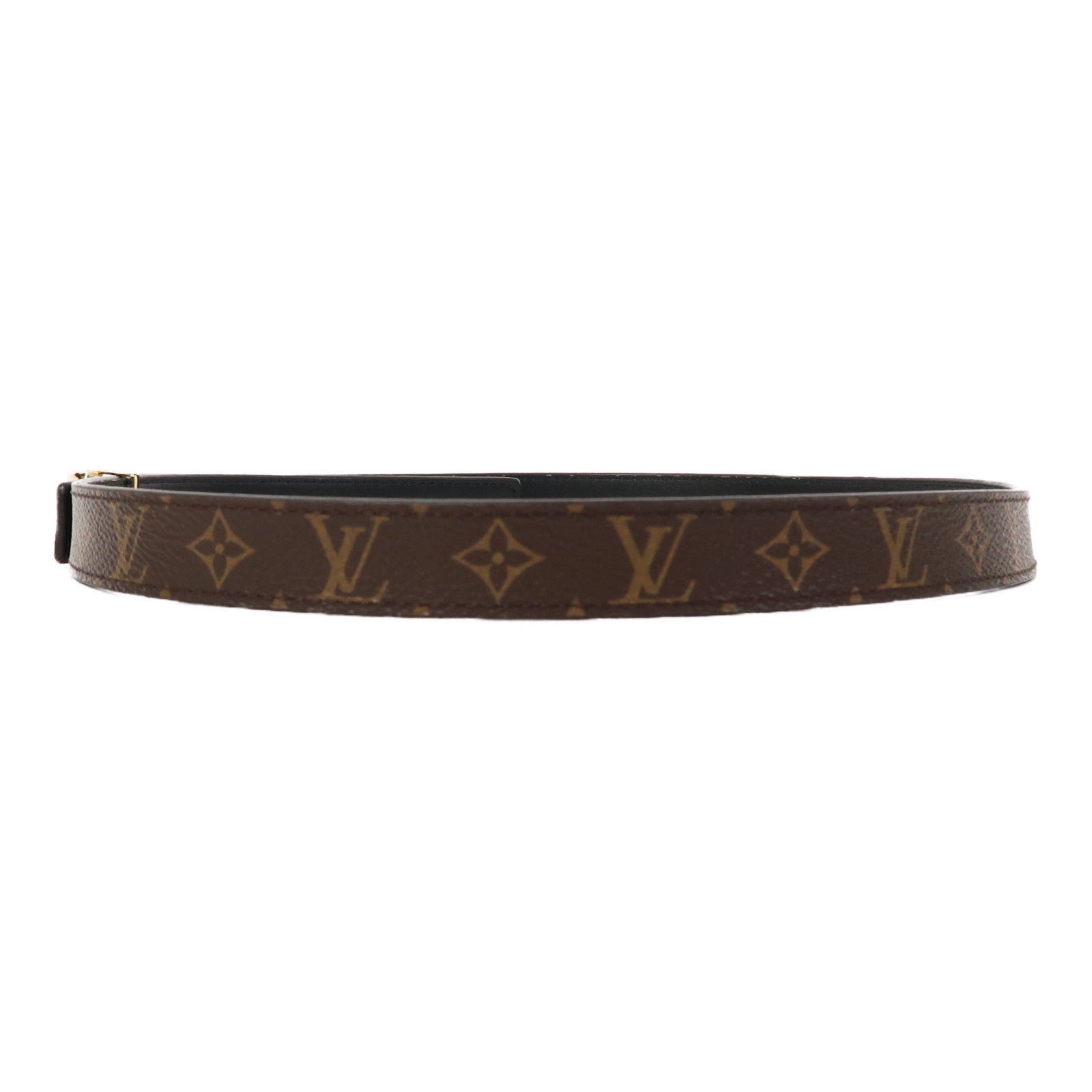 LOUIS VUITTON Monogram Belt 80cm金扣皮帶啡色