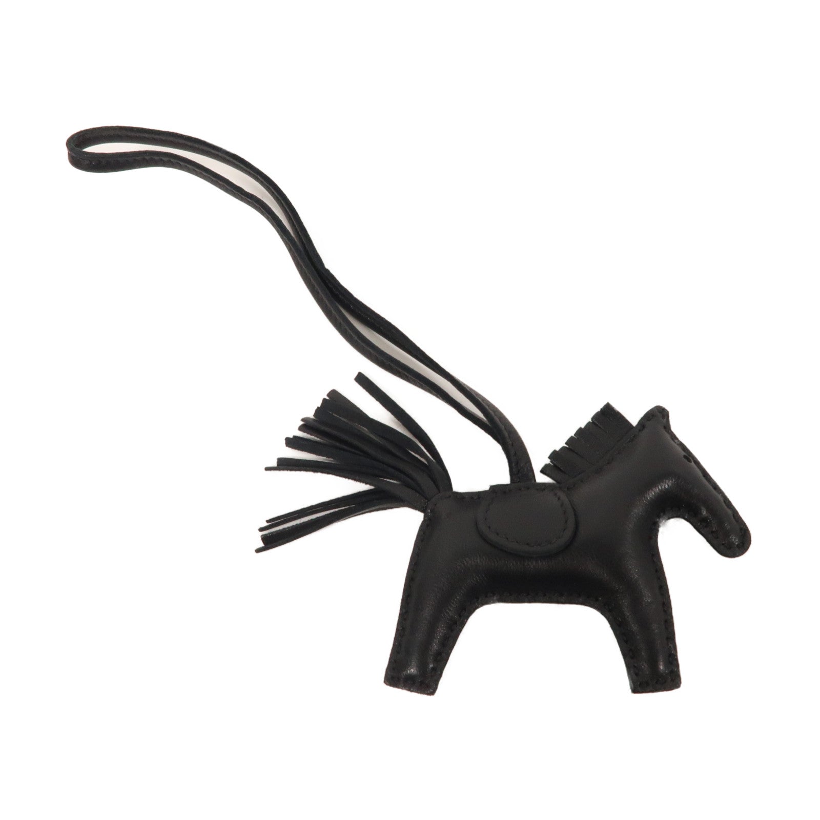 HERMES Swift皮革Rodeo PM掛飾So Black/黑色