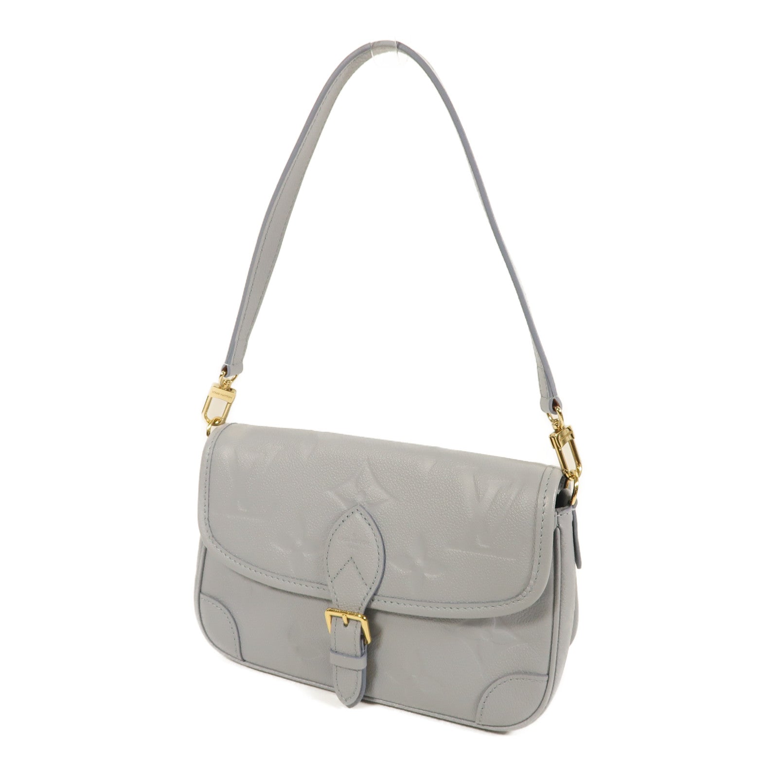LOUIS VUITTON Monogram Empreinte Diane金扣肩背袋淺藍色