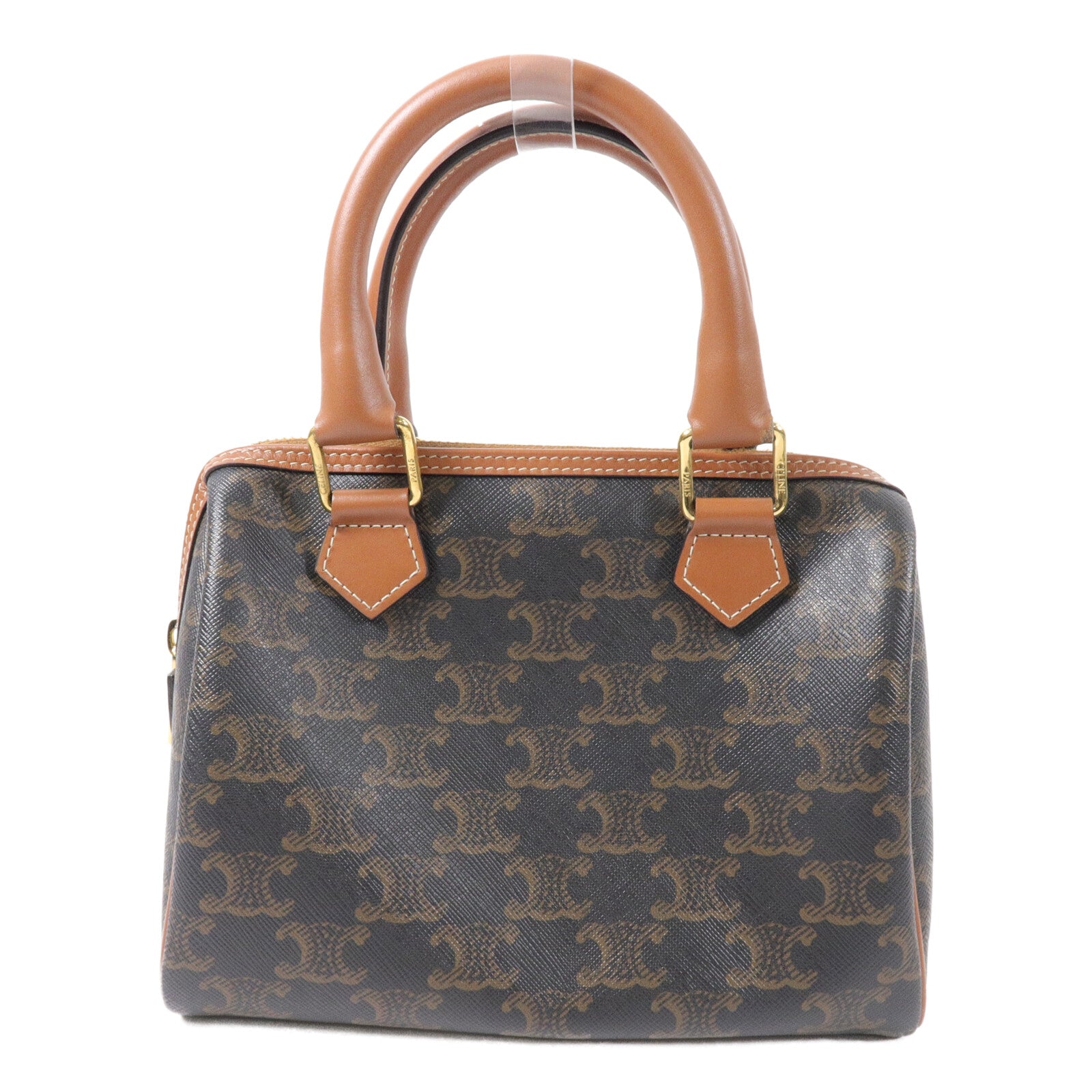 CELINE 塗層帆布Mini Boston In Triomphe手挽肩背兩用袋