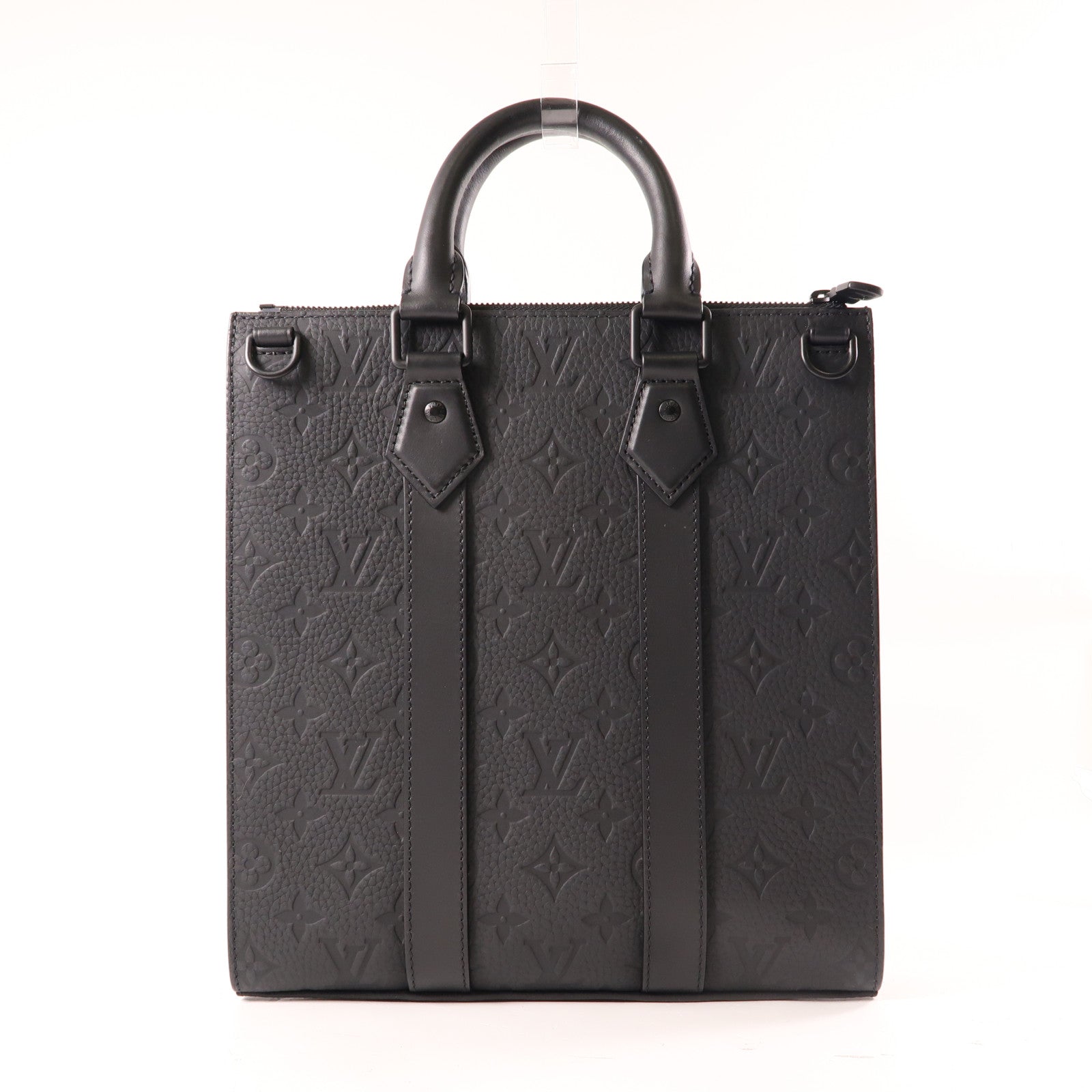 LOUIS VUITTON Taurillon皮革Sac Plat Cross手挽肩背兩用袋黑色