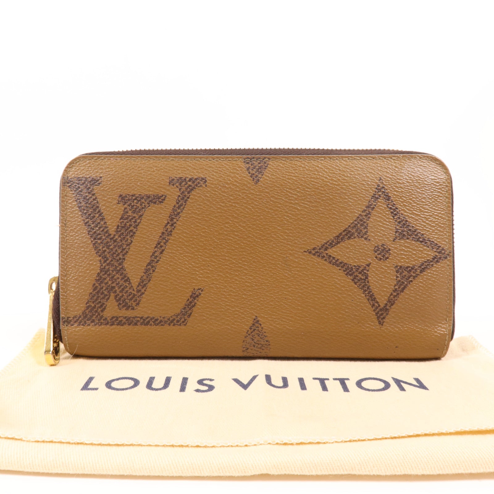 LOUIS VUITTON Monogram Giant Reverse Zippy Wallet金扣長錢包