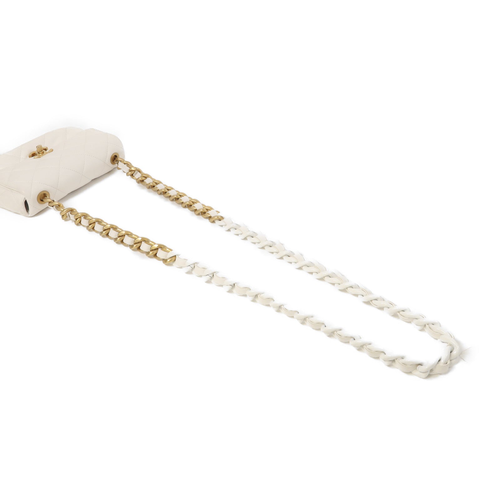 CHANEL 羊皮皮革Chain Shoulder金扣鏈帶肩背袋