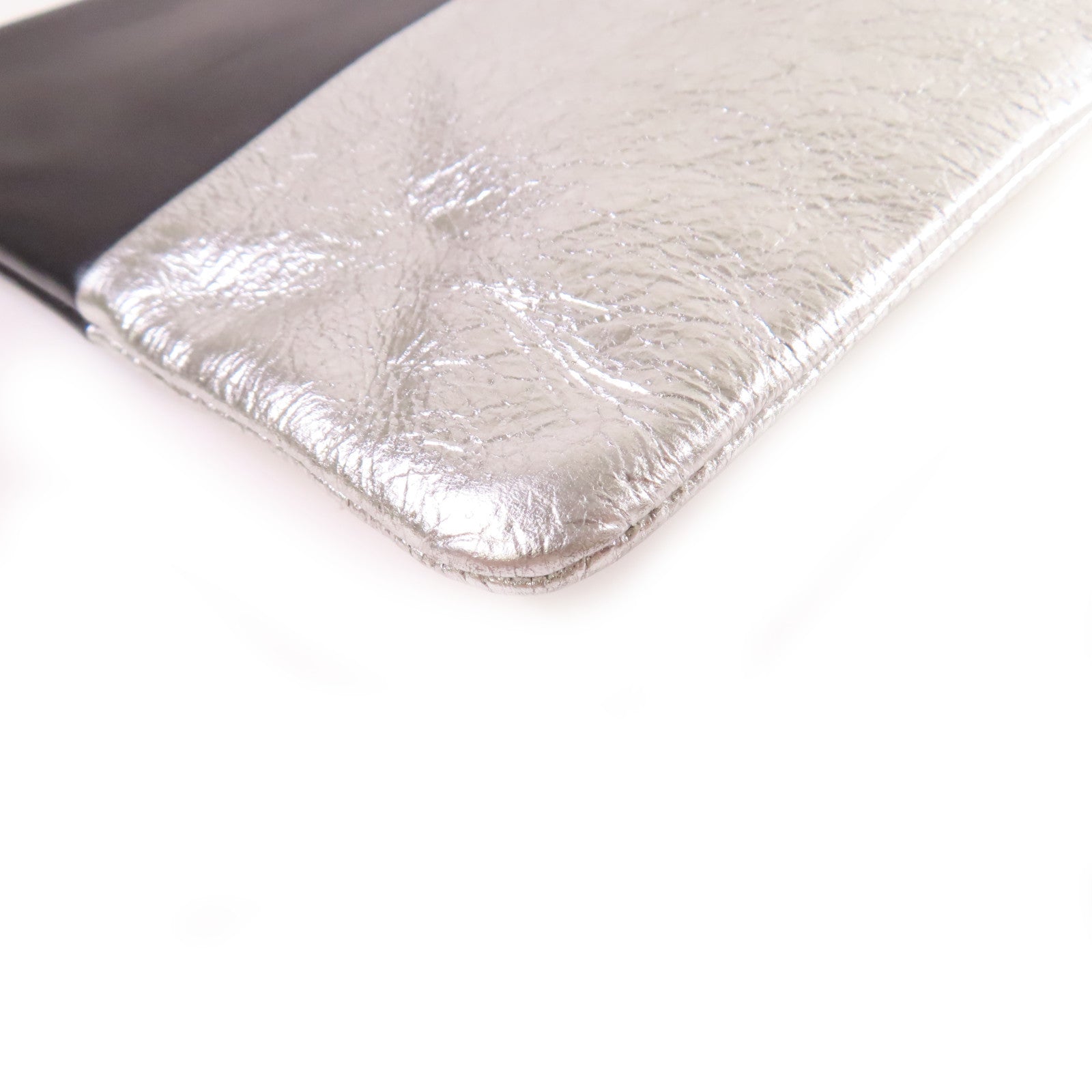 CELINE 【激減優惠】牛皮皮革Clutch Bag手拿包黑色/銀色
