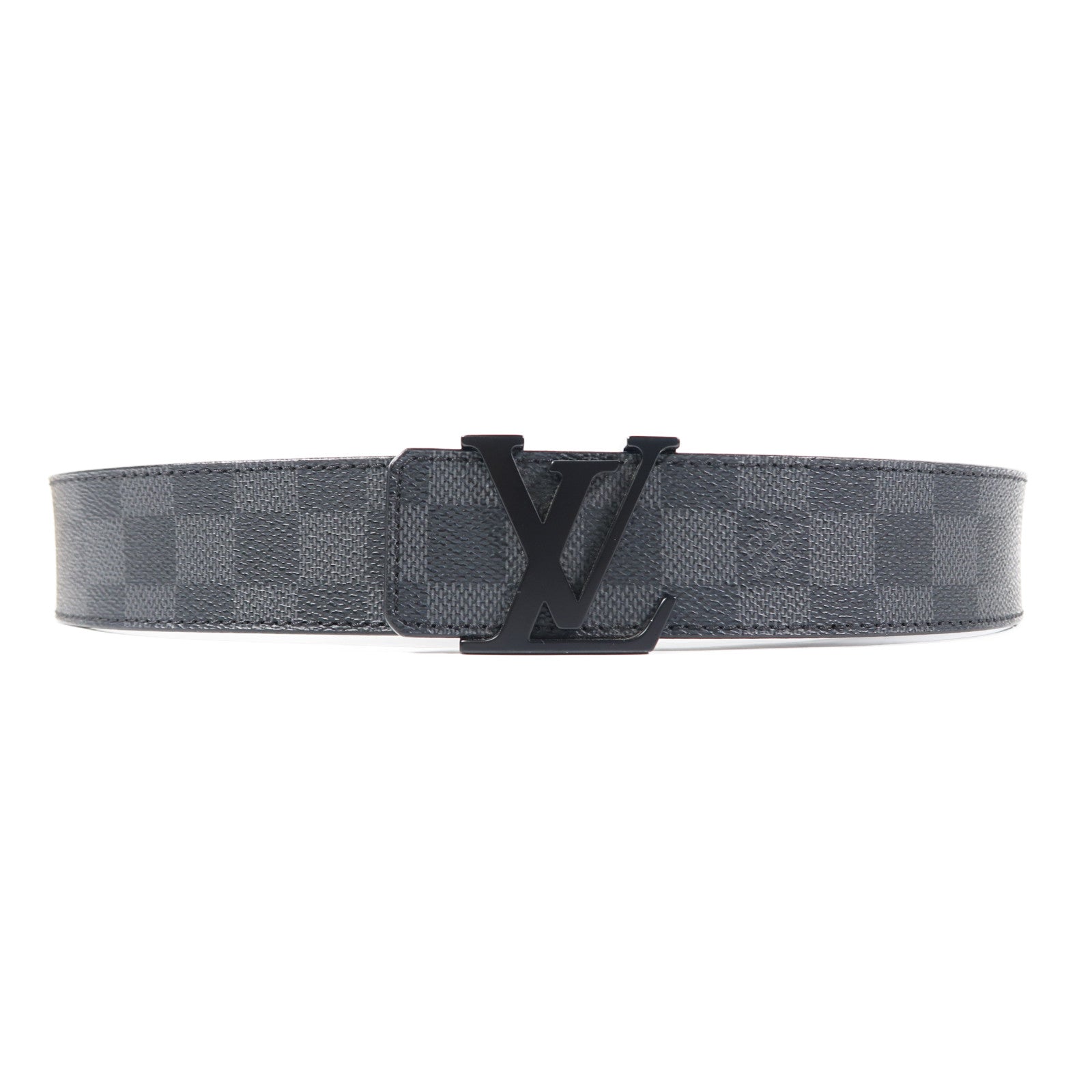 LOUIS VUITTON Damier Graphite Belt 90cm皮帶黑色/灰色