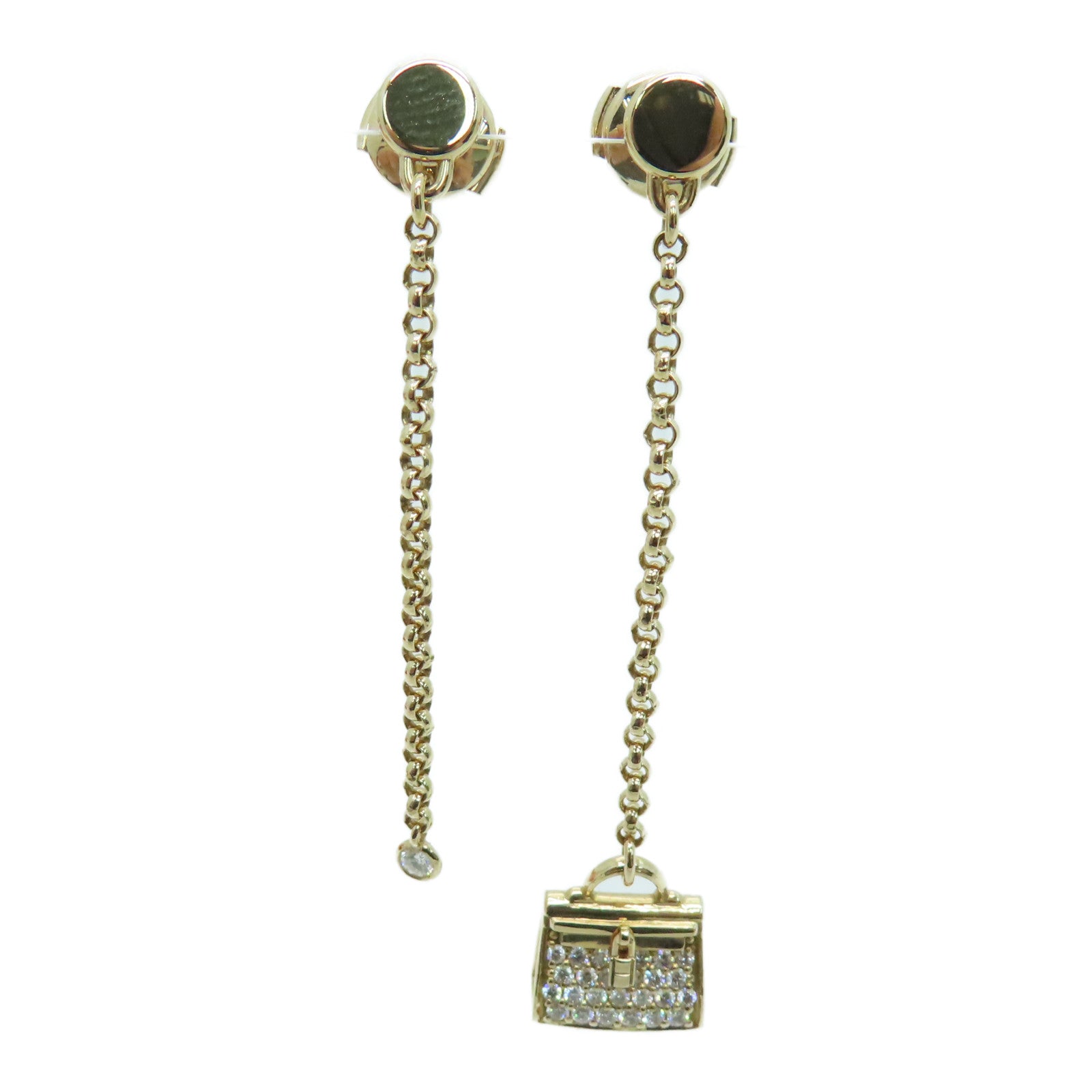 HERMES 18K玫瑰金Hermes Orellies Chaine Amulet耳环