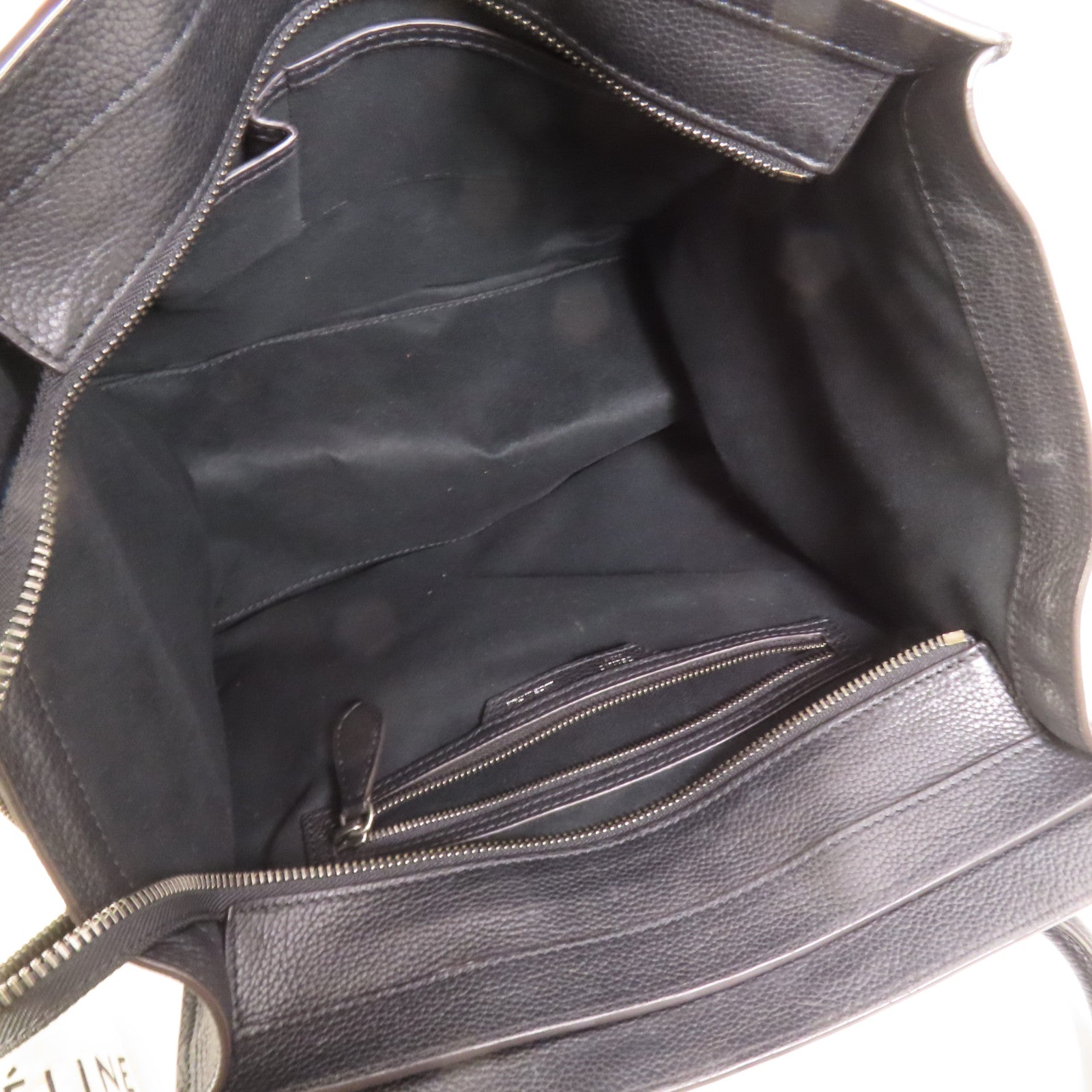 CELINE 牛皮皮革Mini Luggage銀扣手挽袋