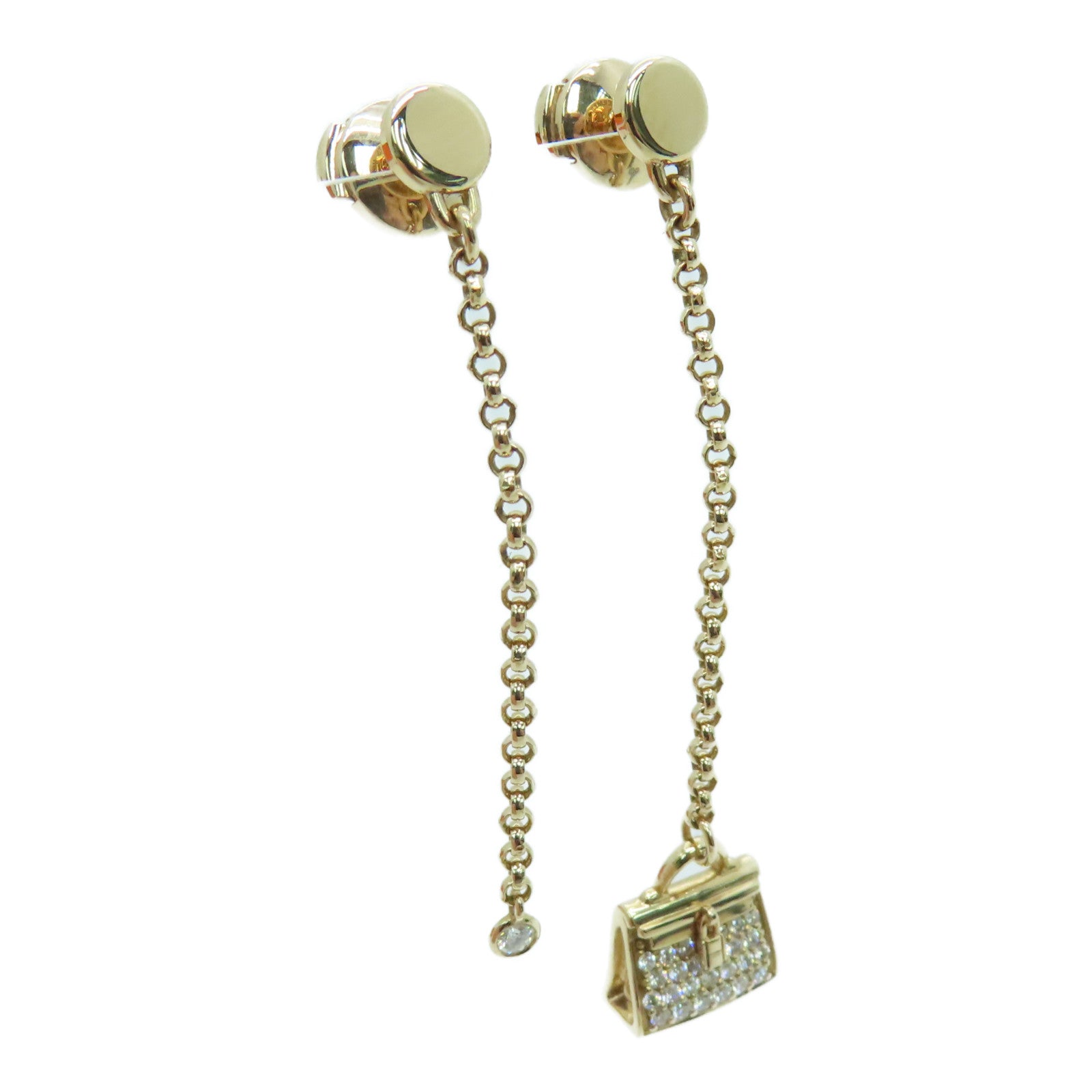 HERMES 18K玫瑰金Hermes Orellies Chaine Amulet耳环