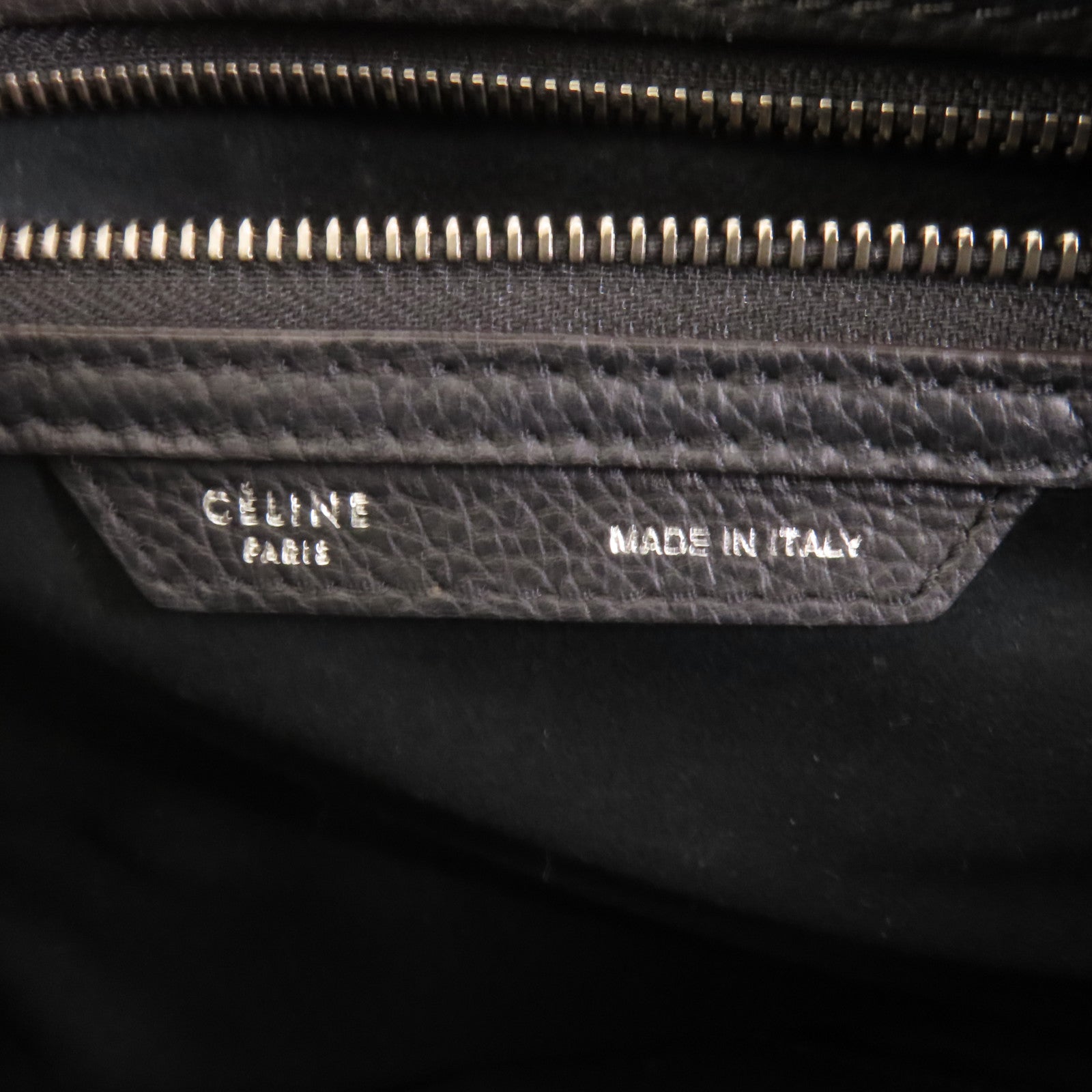 CELINE 牛皮皮革Mini Luggage銀扣手挽袋