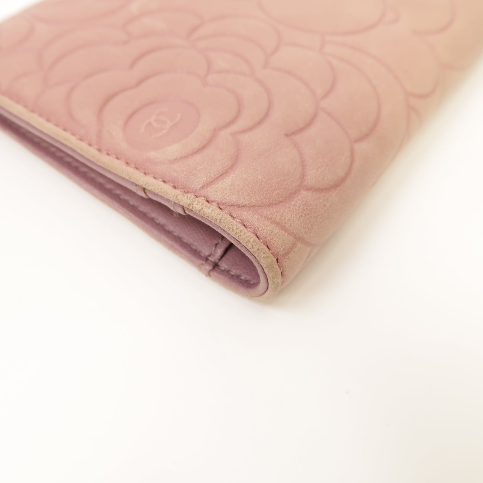 CHANEL 【激減優惠】羊皮皮革Long Wallet銀扣長錢包粉紅色