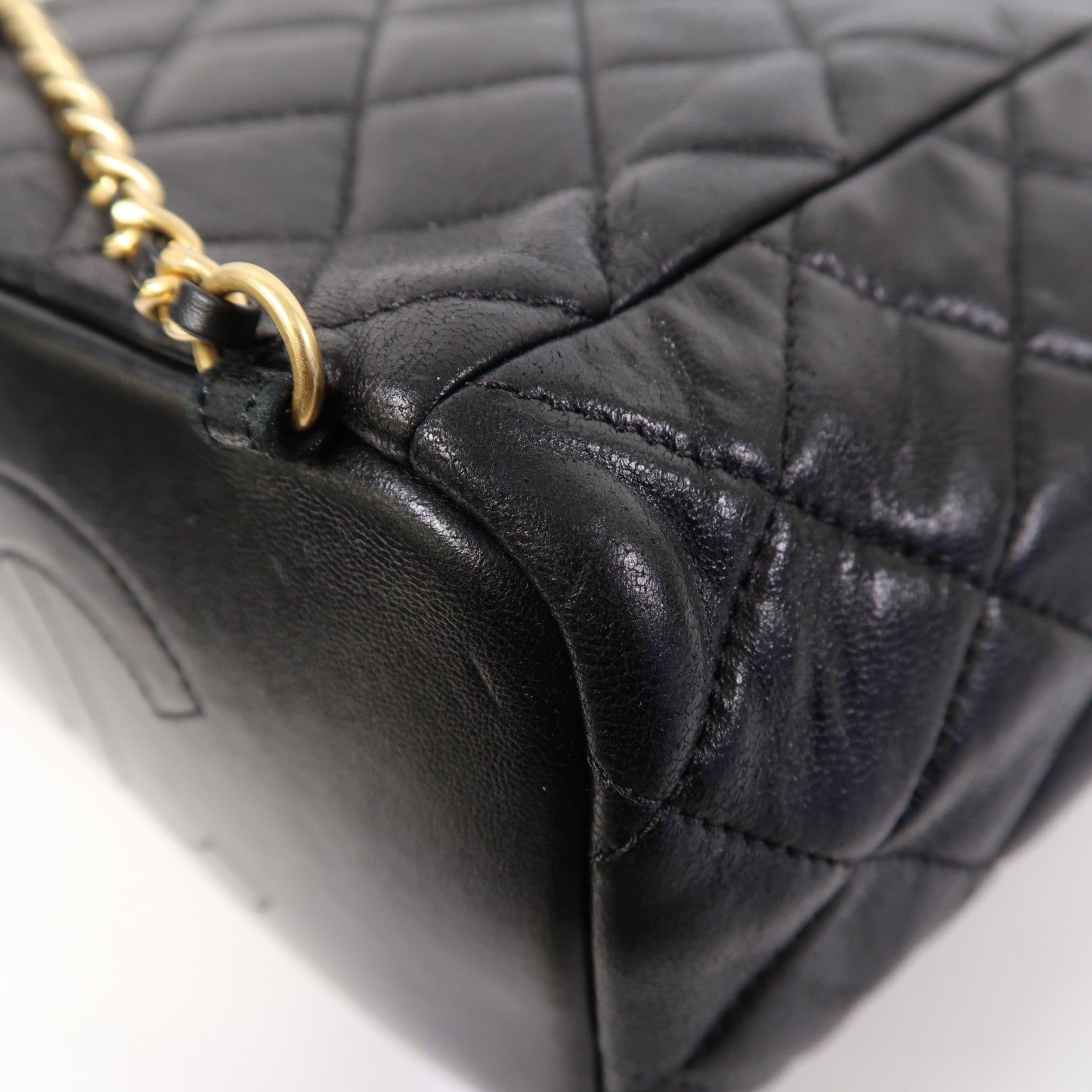 CHANEL 【激減優惠】菱格牛皮皮革Backpack金扣背包黑色
