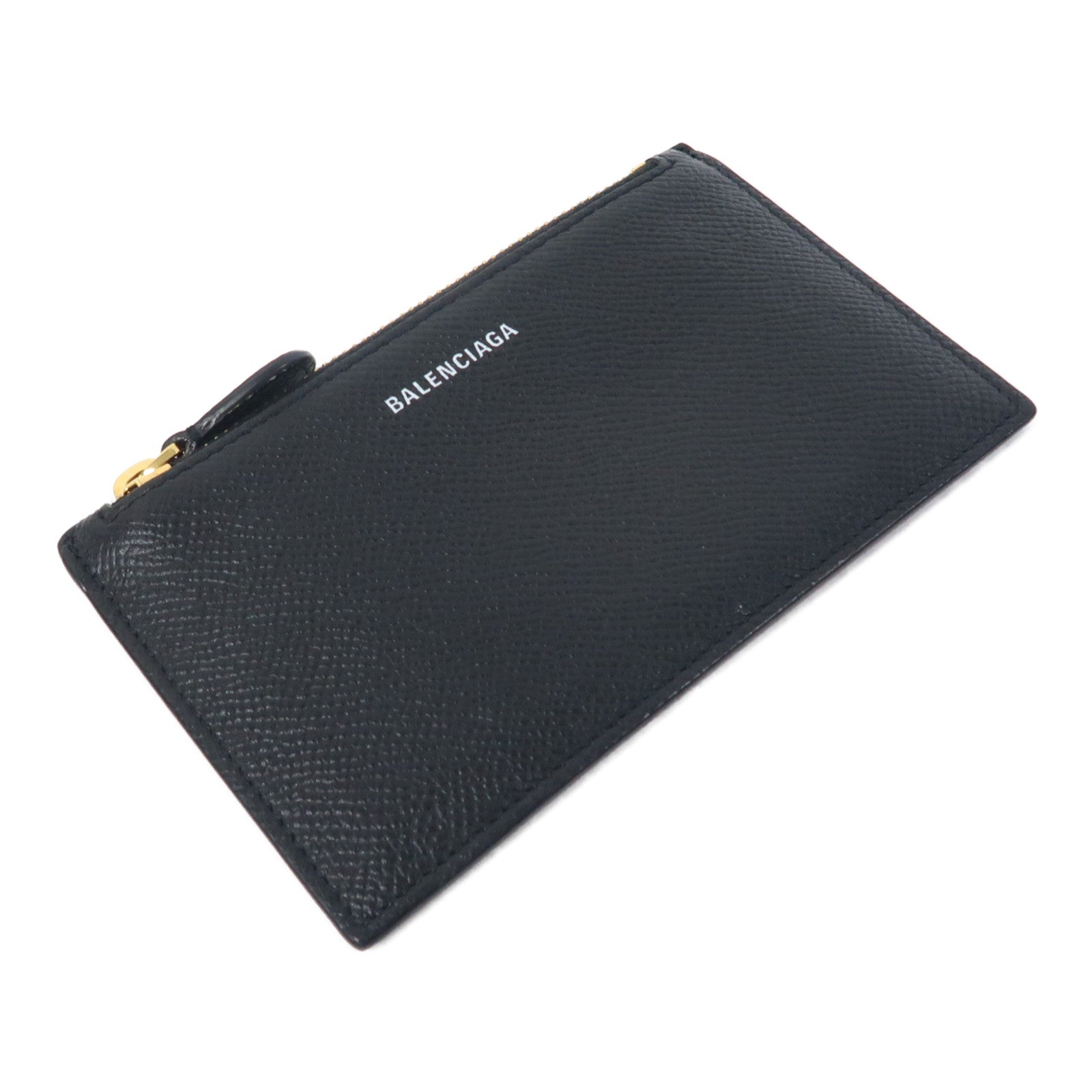 BALENCIAGA 牛皮皮革Card Case金扣卡片套黑色