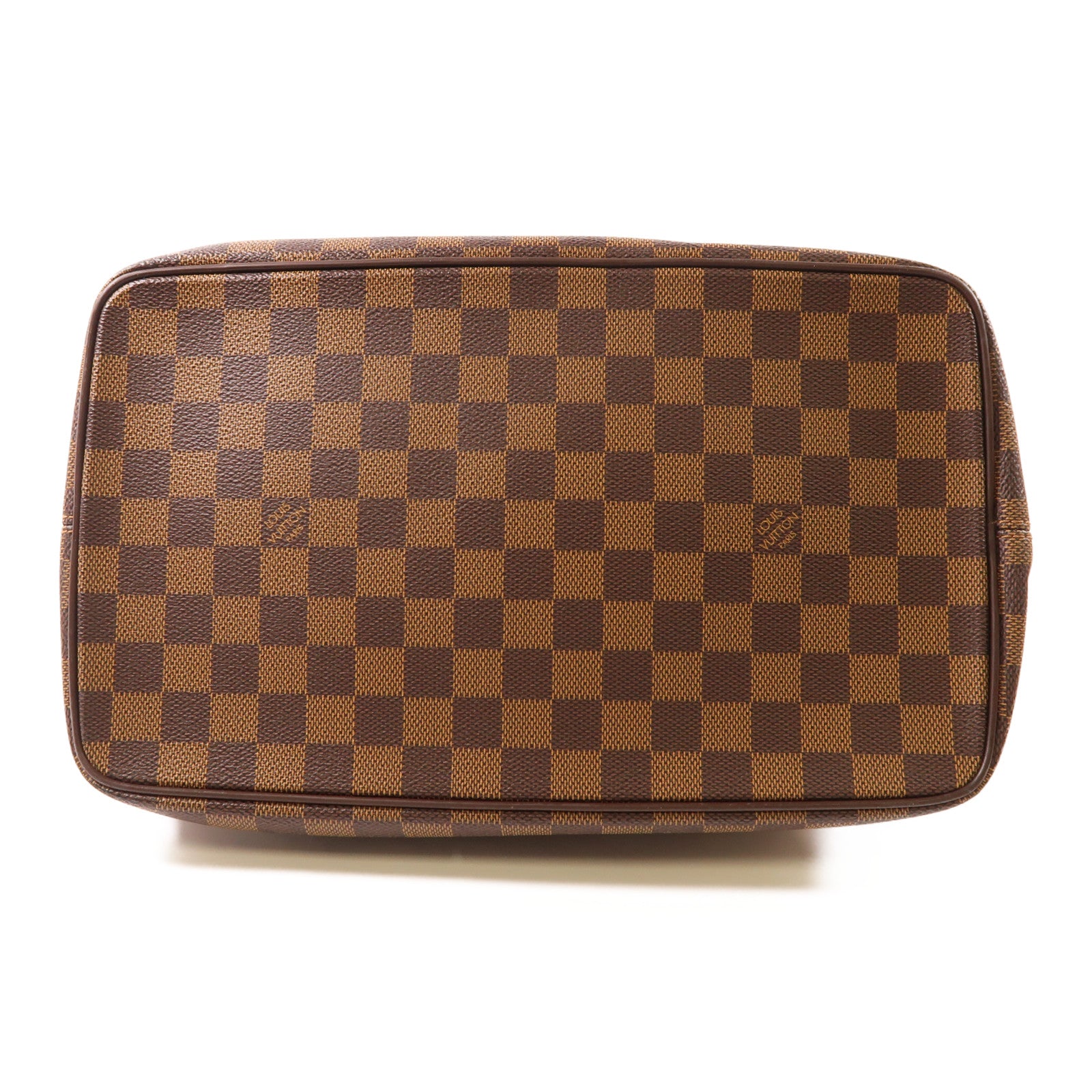LOUIS VUITTON Damier Saleya MM金扣肩背袋/手挽袋棕色