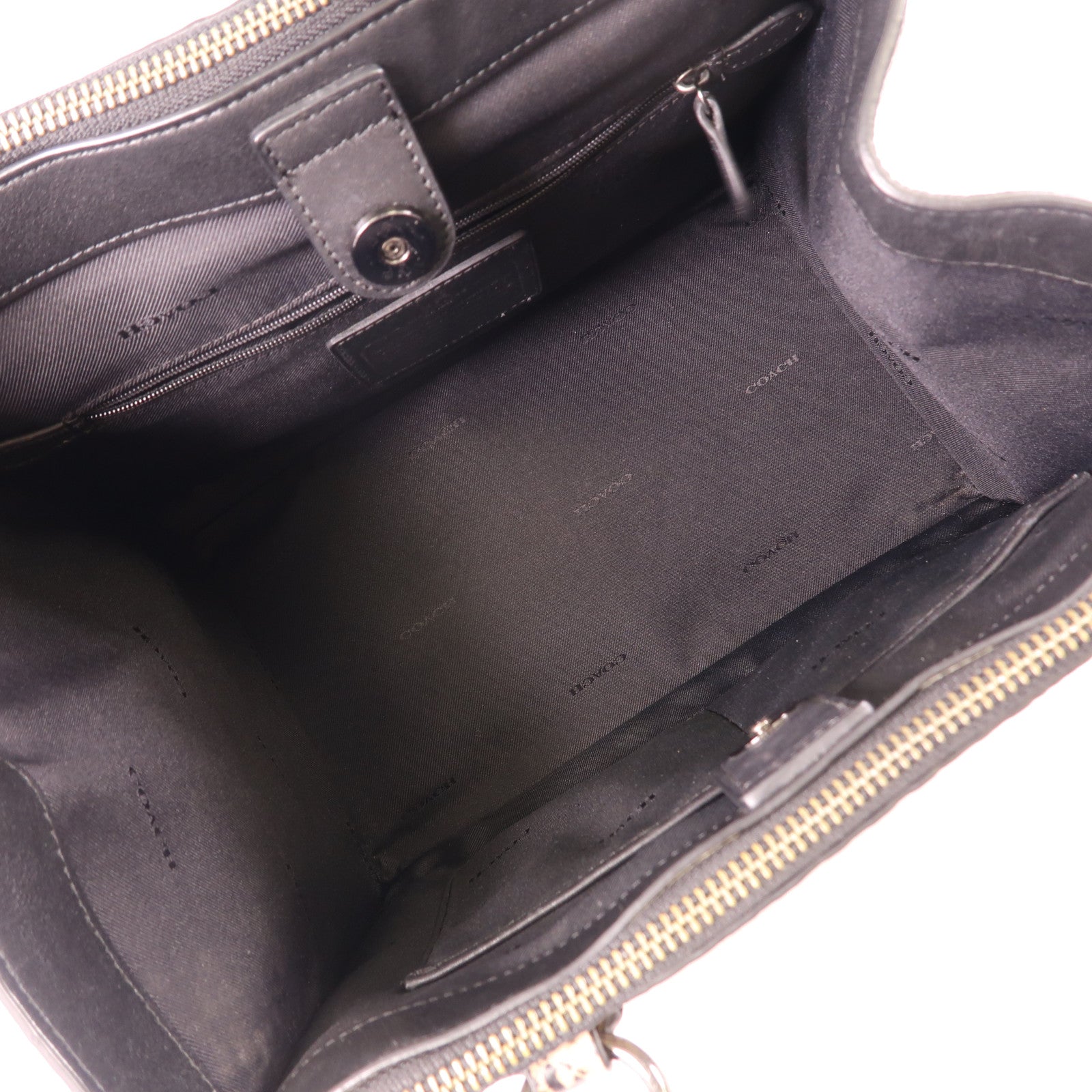 COACH 2 Way Bag 37177 Leather Grey/Black