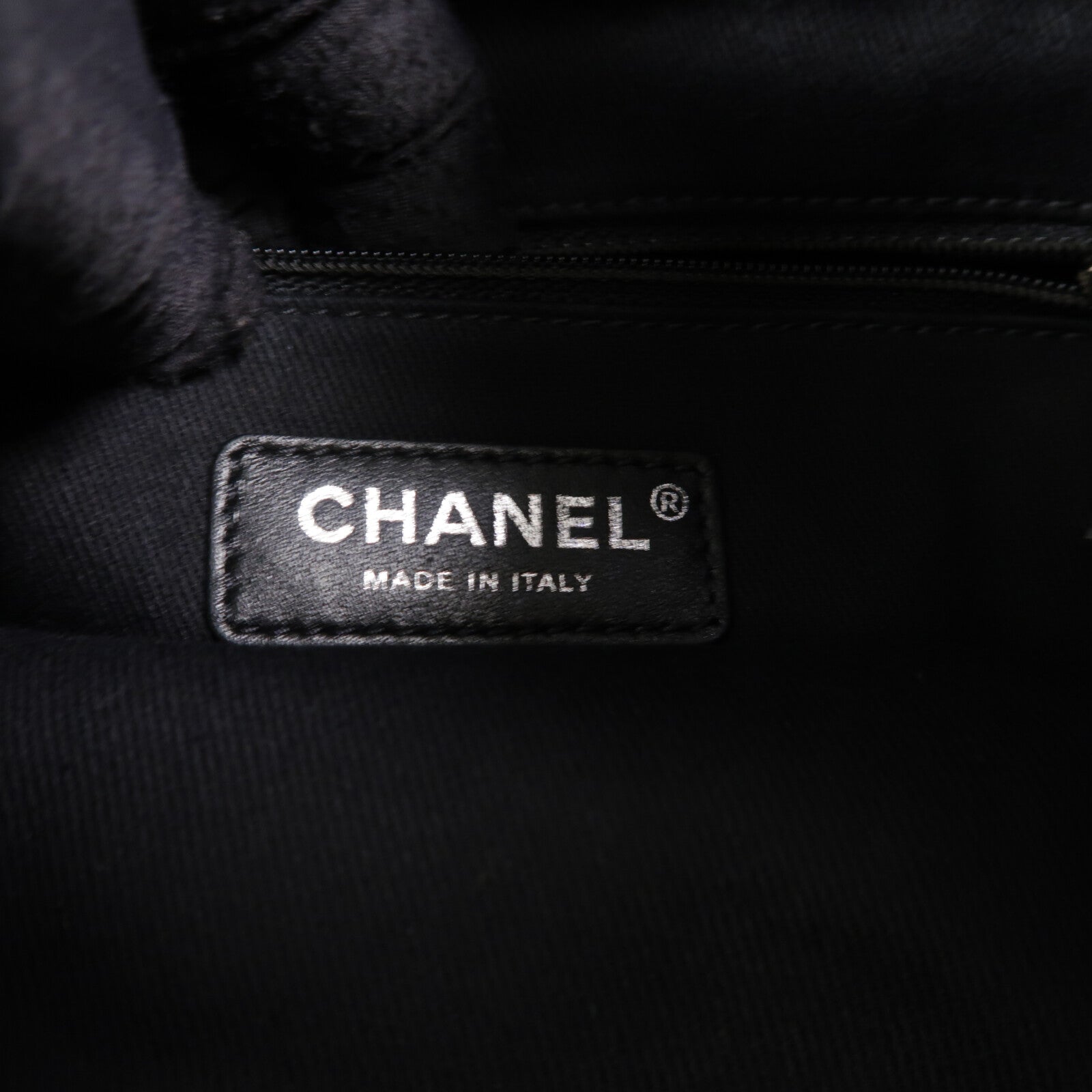 CHANEL 帆布Deauville Drawsting Bucket鏈帶肩背袋