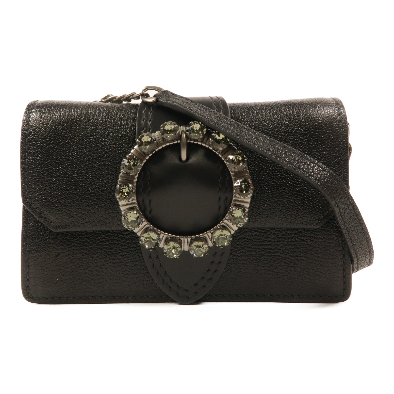 Miu Miu 牛皮皮革Chain Shoulder Bag鏈帶肩背袋