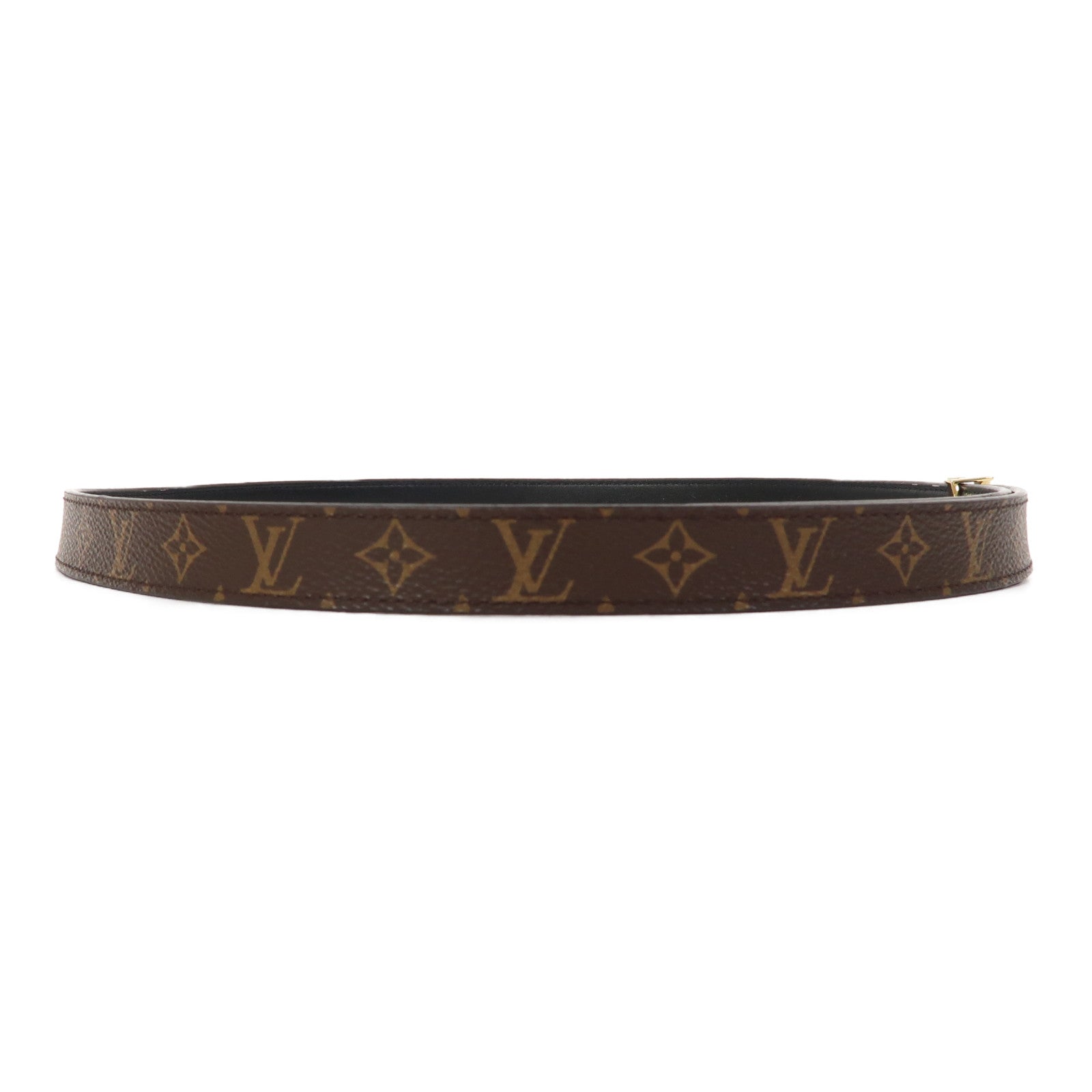 LOUIS VUITTON Monogram Belt 80cm金扣皮帶啡色