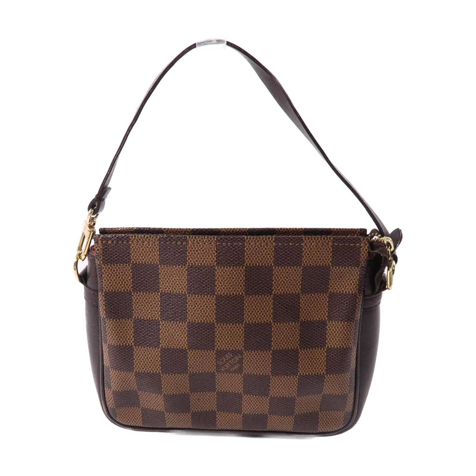 LOUIS VUITTON Damier Trousse Makeup Pouch金扣手挽袋啡色