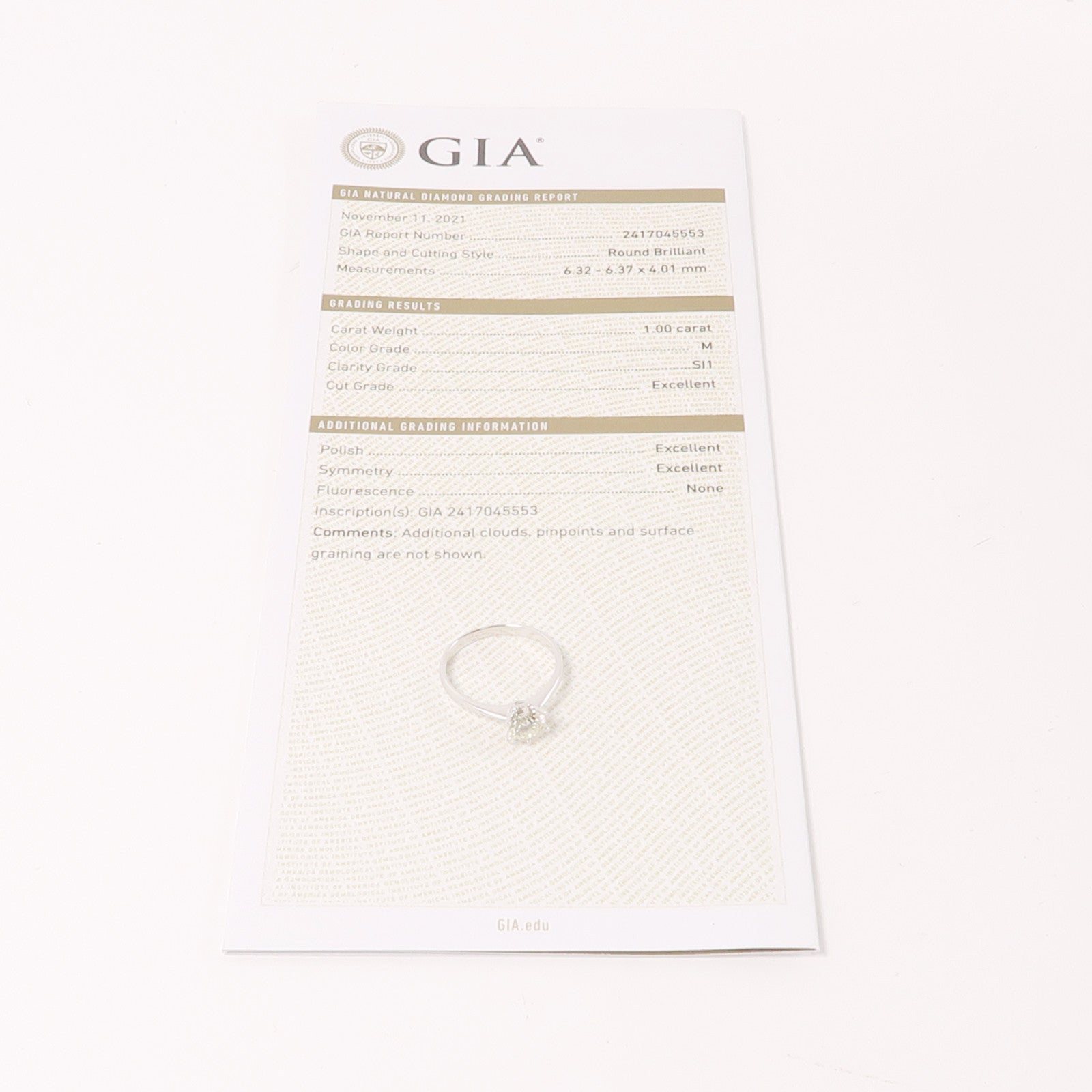 JEWELRY 18K白金Diamond Ring 1.0ct鑽石戒指US#8.5