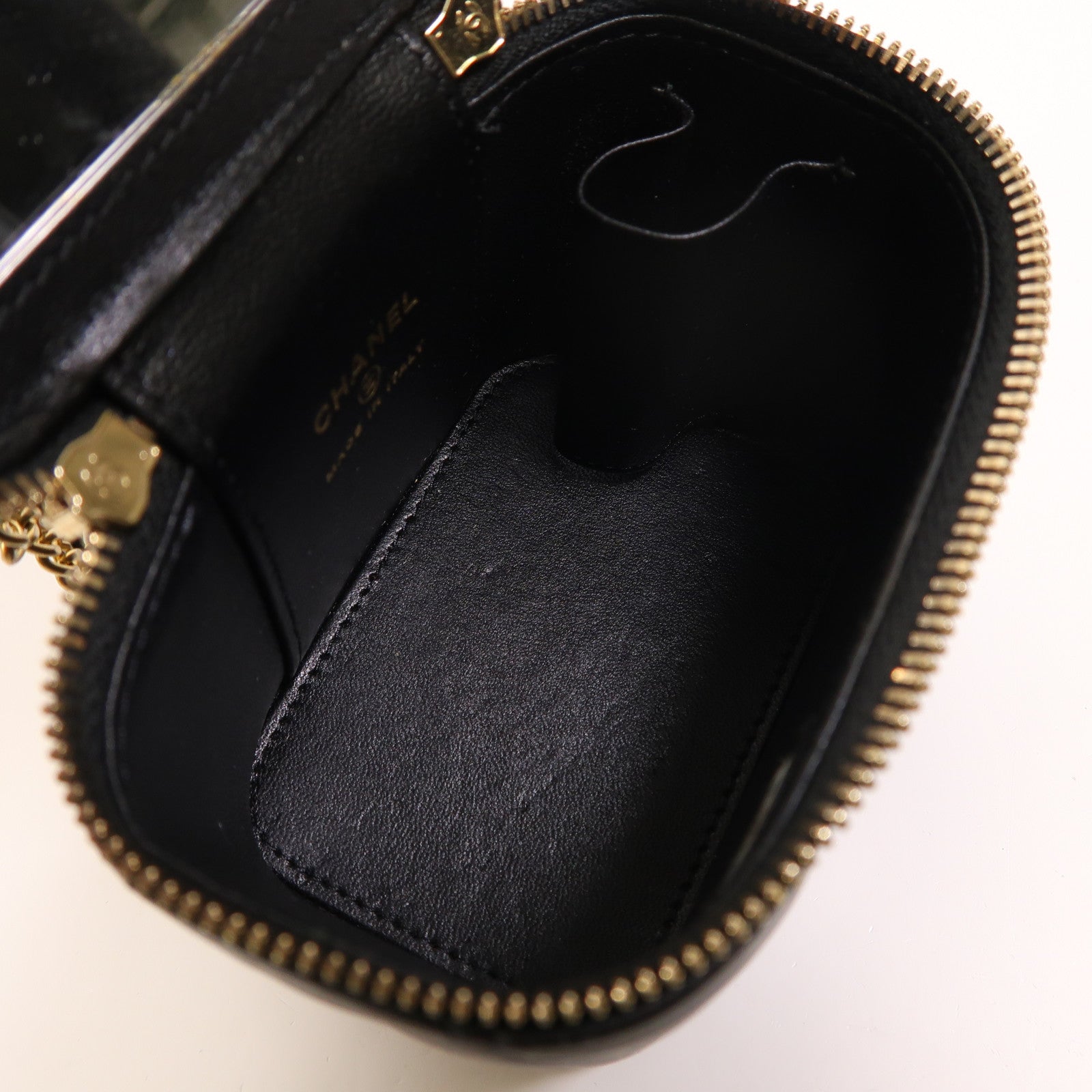 CHANEL 羊皮皮革Mini Vanity金扣鏈帶肩背袋