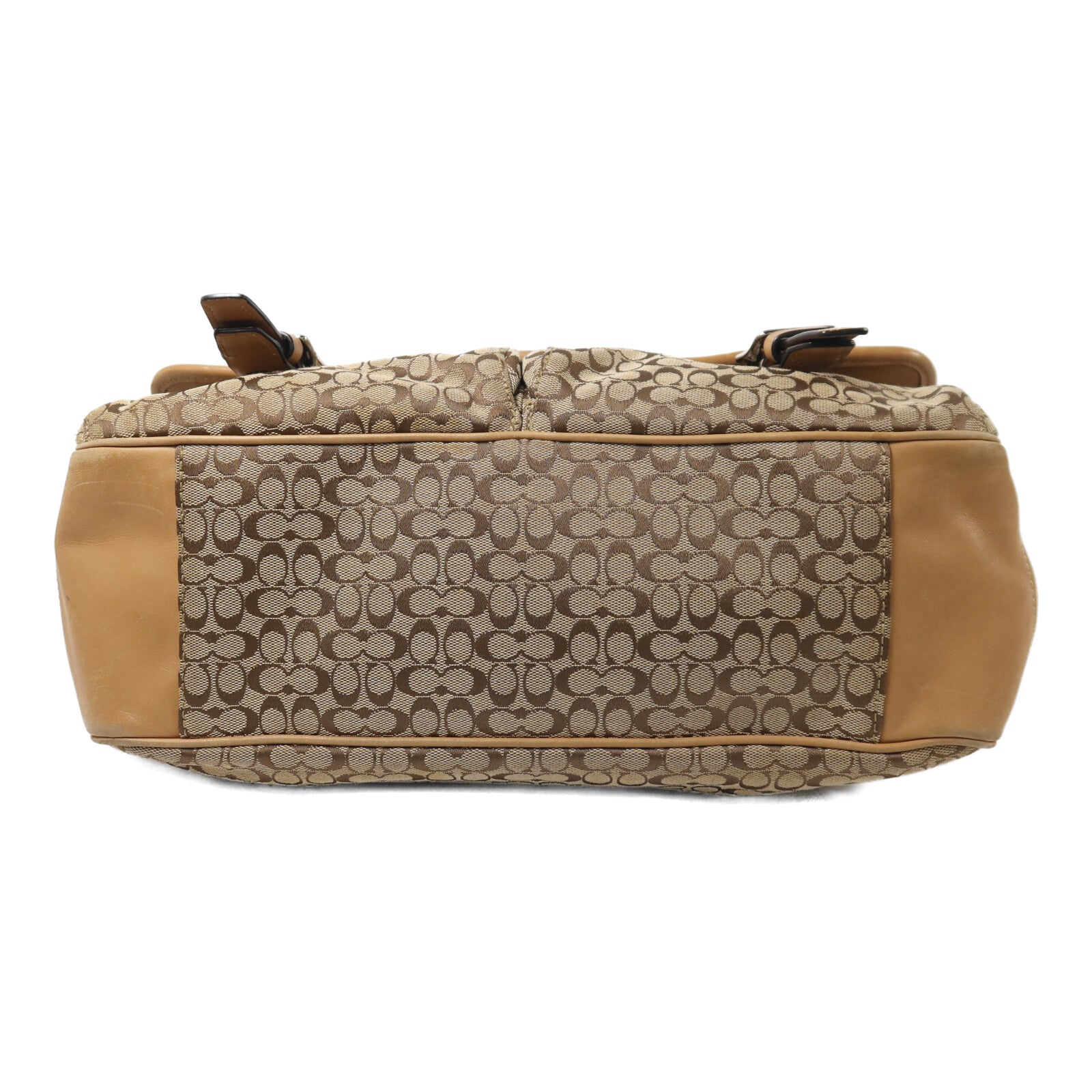 COACH 帆布Shoulder Bag銀扣肩背袋