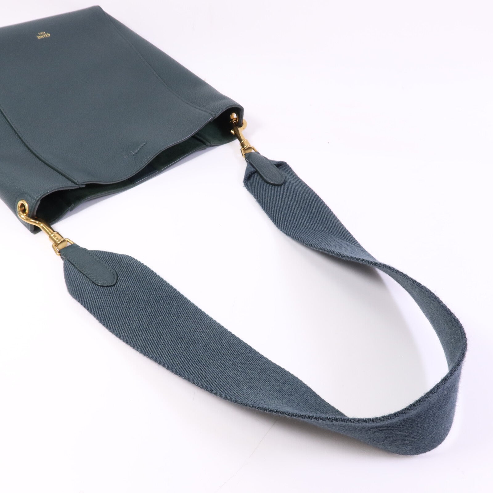 CELINE 牛皮皮革Small Sangle Bucket金扣肩背袋