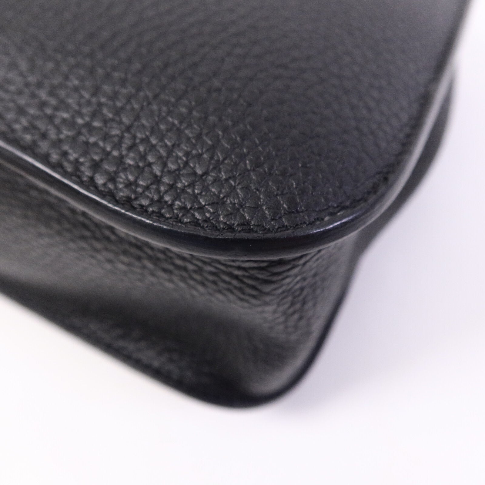 HERMES Clemence皮革Halzan 25手挽肩背兩用袋Noir
