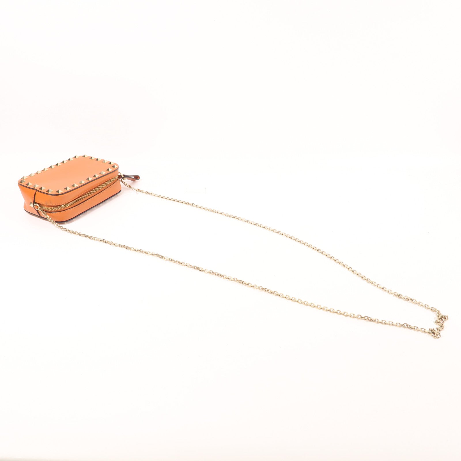 Valentino 牛皮皮革Chain Shoulder金扣鏈帶肩背袋