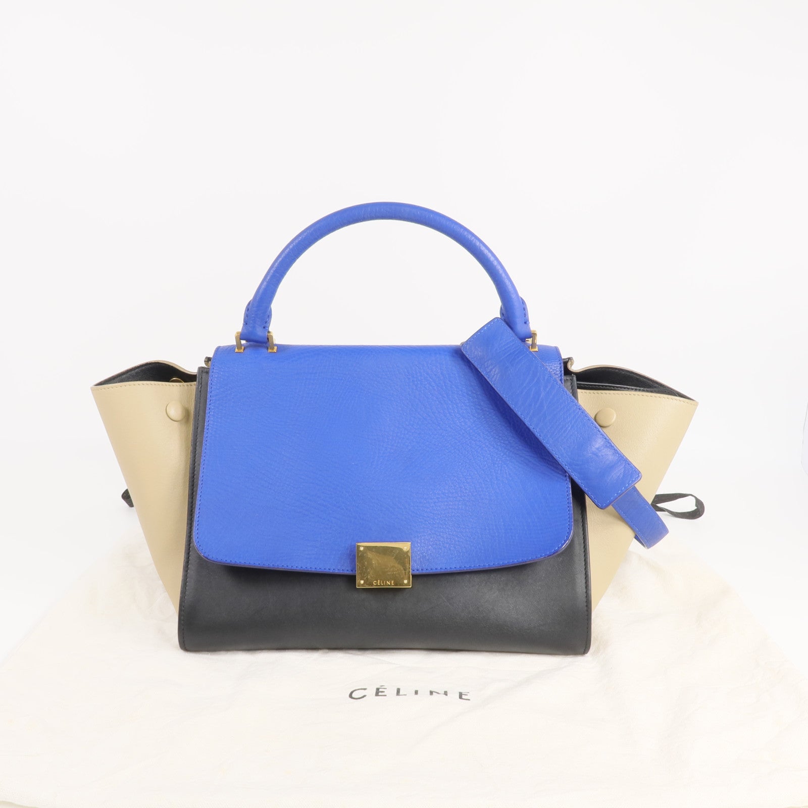 CELINE 牛皮皮革Trapeze金扣手挽肩背兩用袋