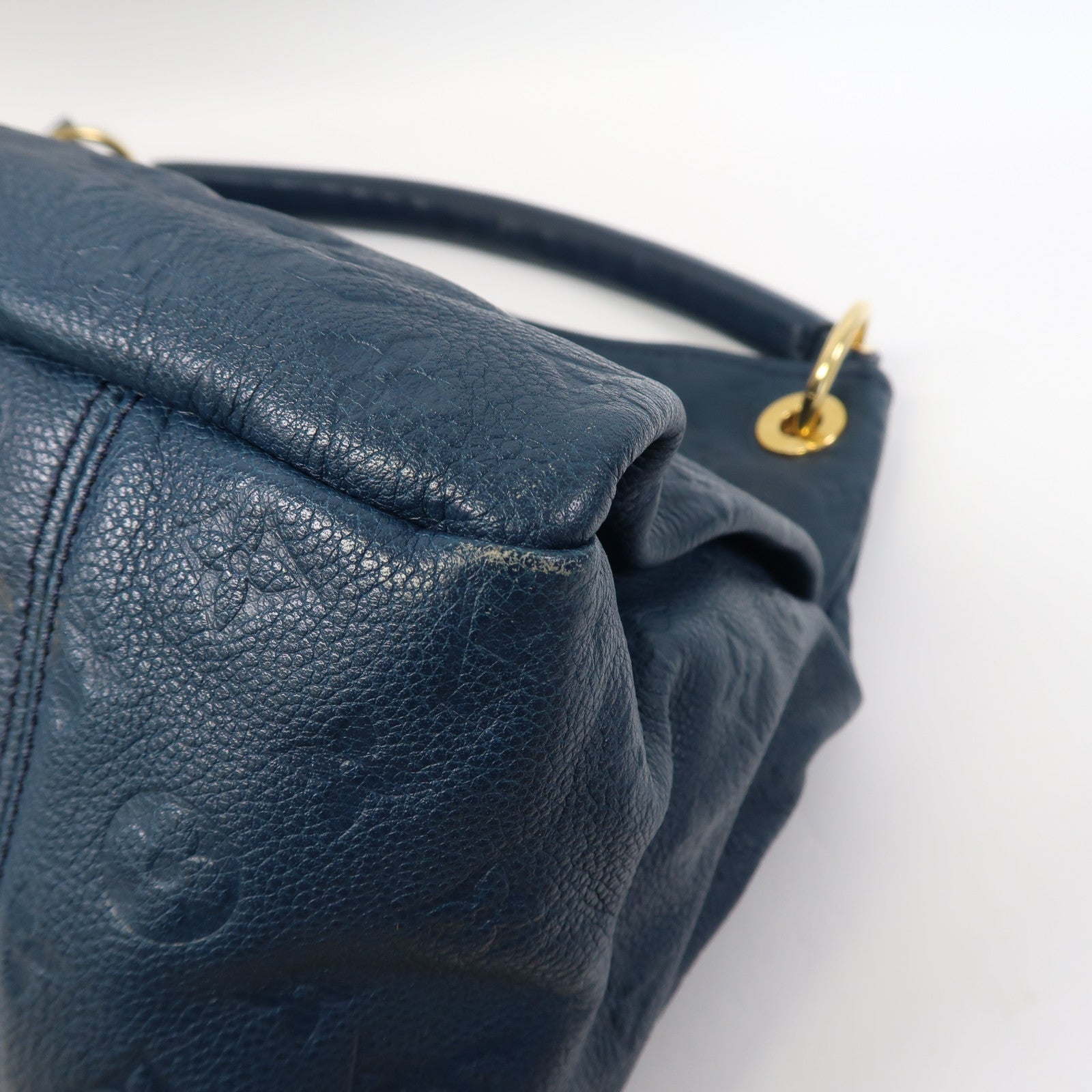 LOUIS VUITTON Monogram Empreinte Artsy MM金扣手挽袋藍色