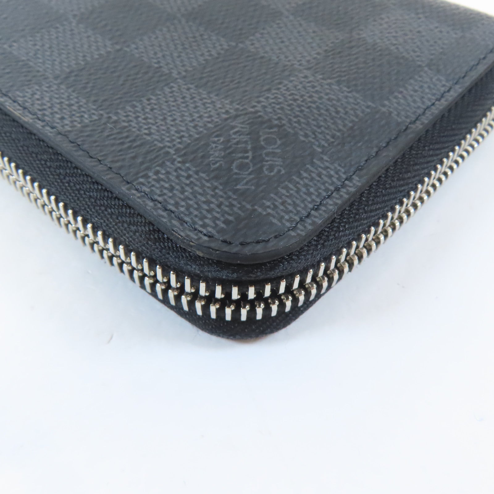 LOUIS VUITTON Damier Graphite Zippy Wallet Vertical銀扣長錢包黑色