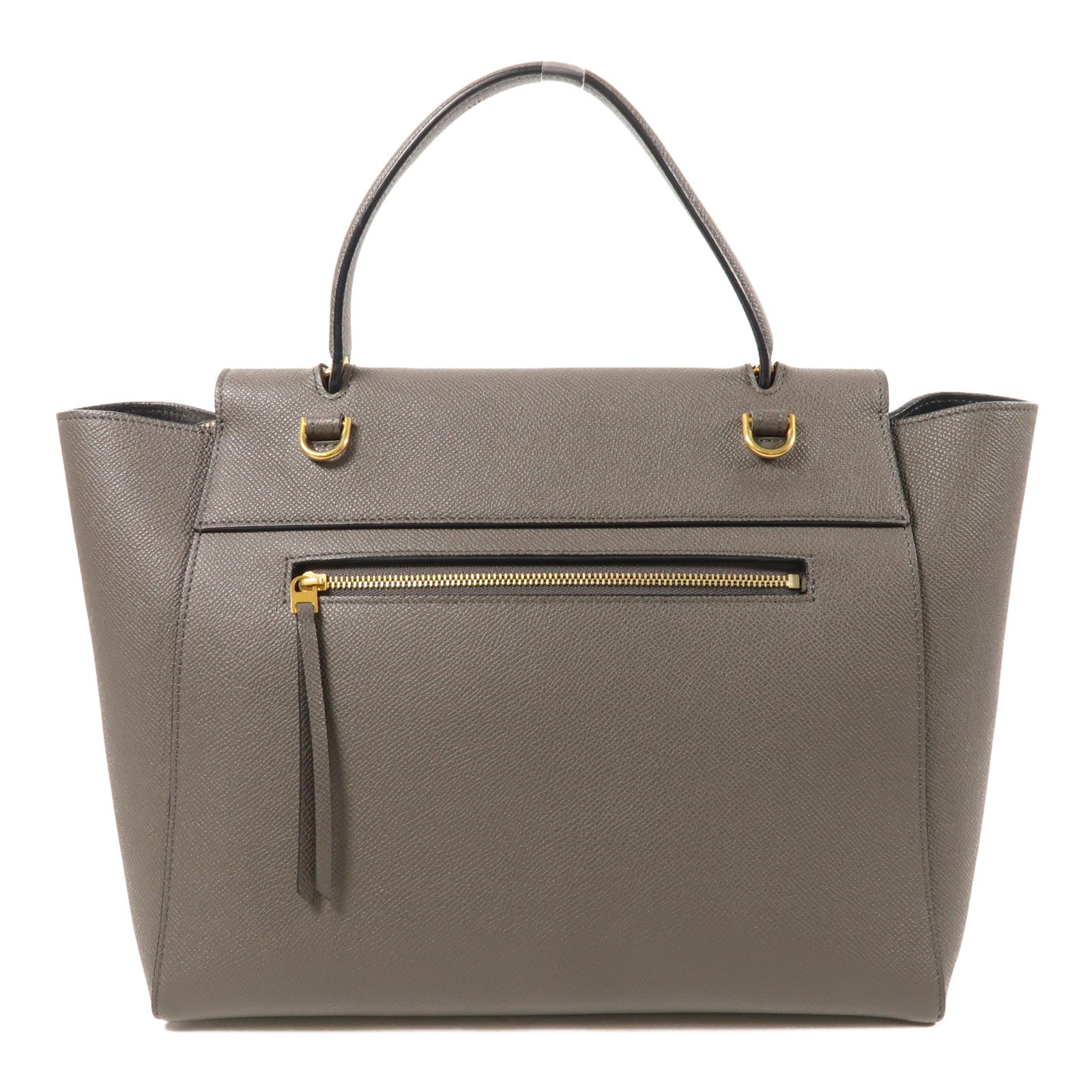 CELINE GHW Belt Bag 2 Way Shoulder Bag Handbag FAT1221 Calfskin Leather Gray