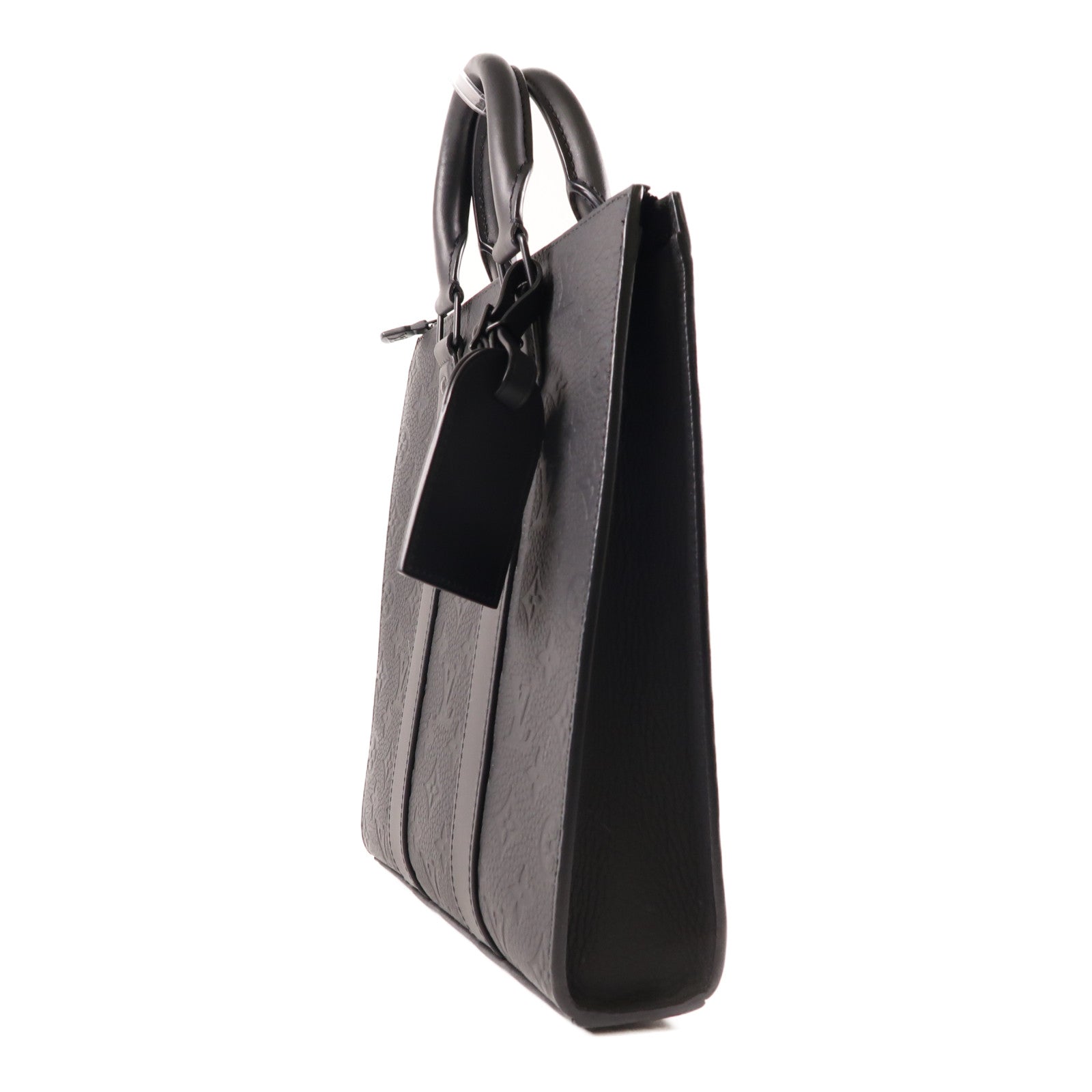 LOUIS VUITTON Taurillon皮革Sac Plat Cross手挽肩背兩用袋黑色