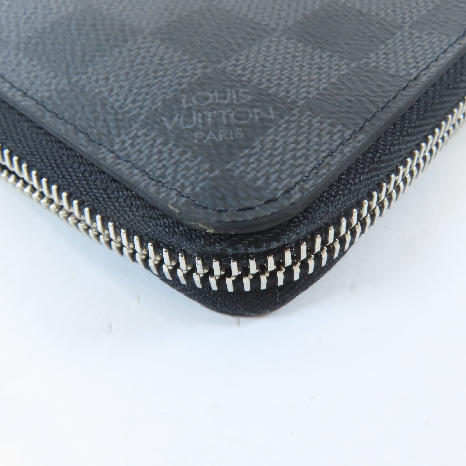 LOUIS VUITTON Damier Graphite Zippy Wallet Vertical銀扣長錢包黑色