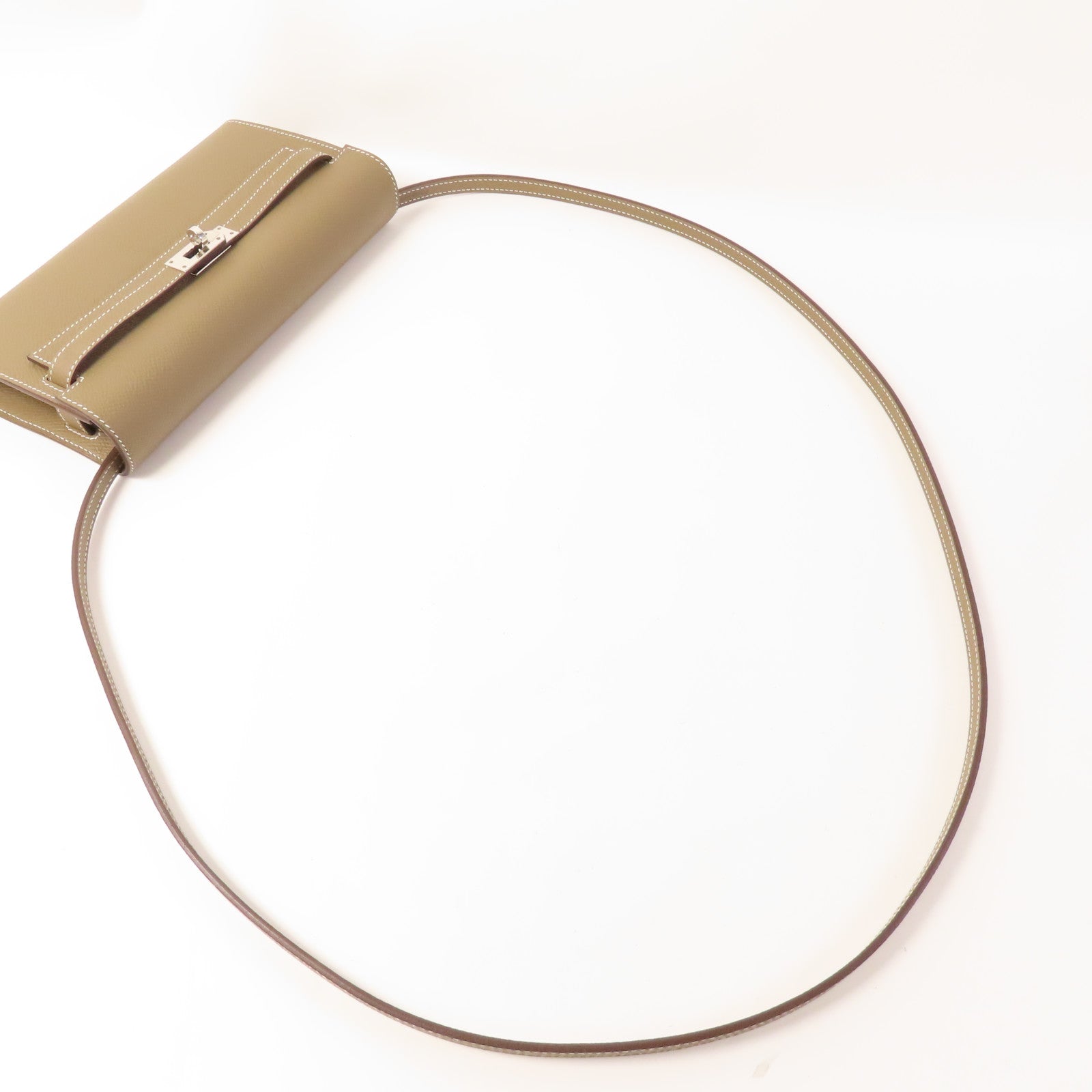 HERMES PHW Kelly To Go Shoulder Bag Epsom Leather Etoupe